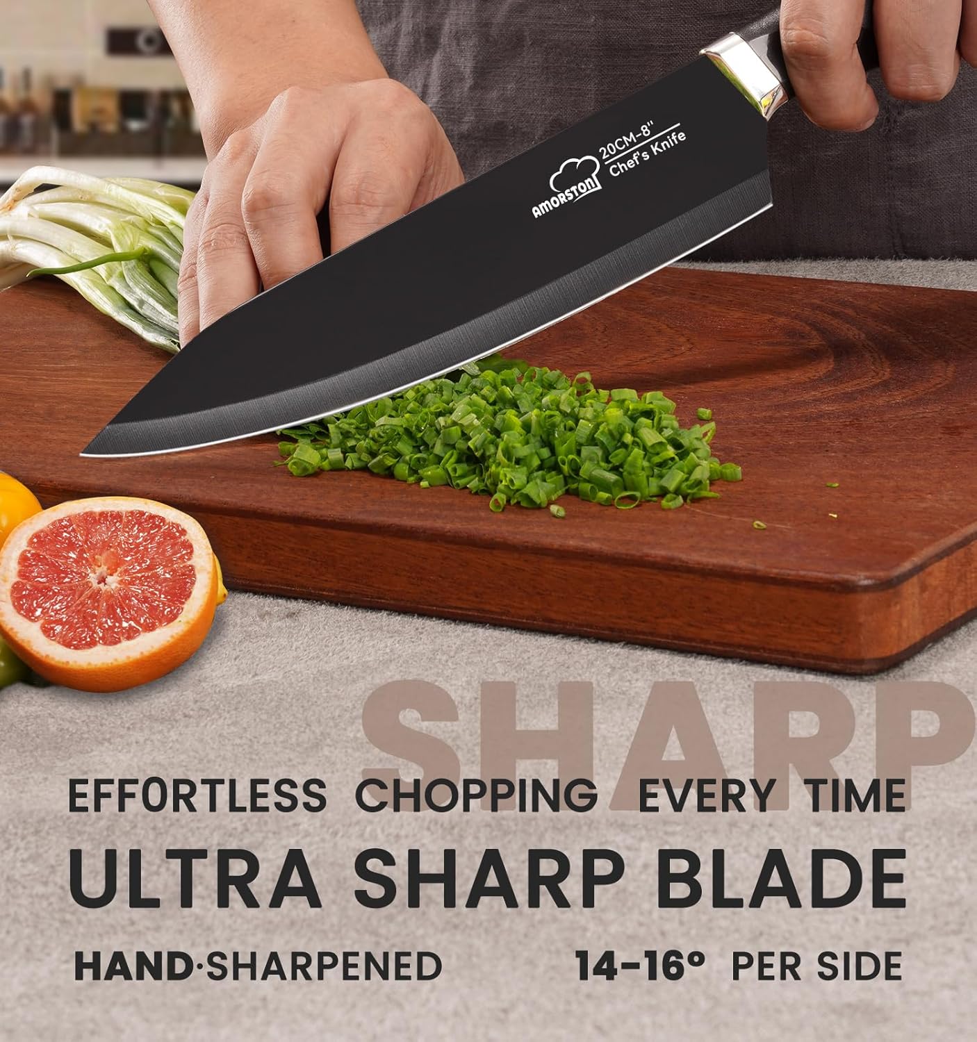 15-Piece Luxury knives set with built-in sharpener