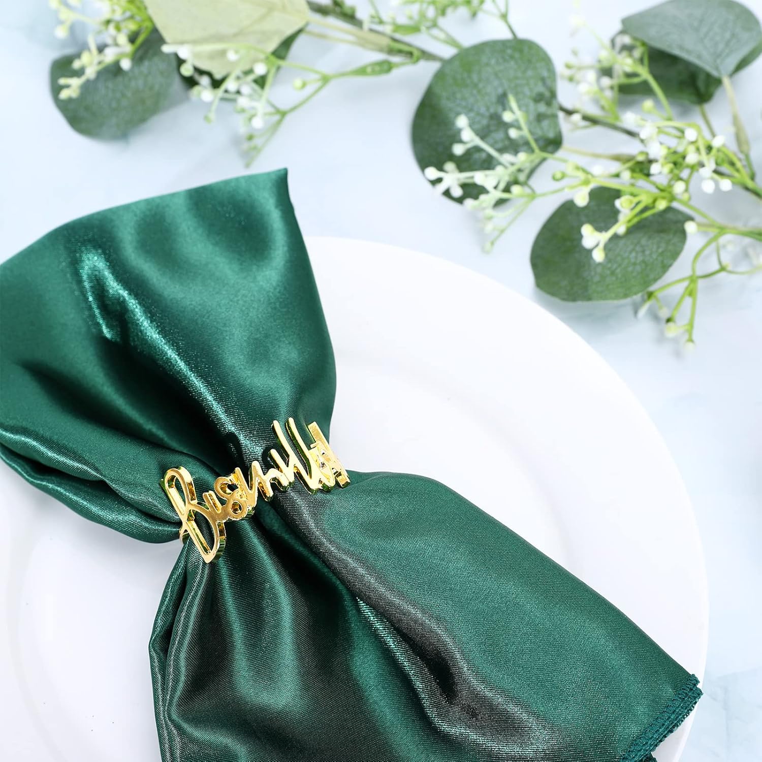 12pc Gold Napkin Rings with Bismillah for Eid Ramadan More
