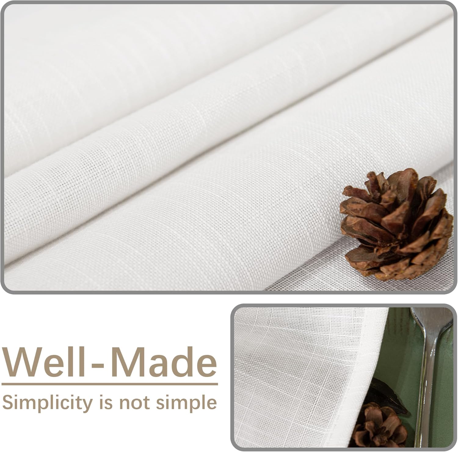 Linen Textured Rectangle Tablecloth 60x120 Inch