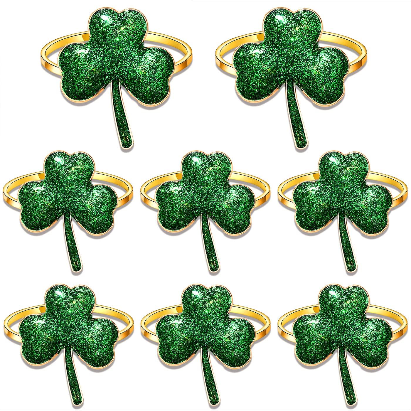 Shamrock St Patricks Day Napkin Ring Set