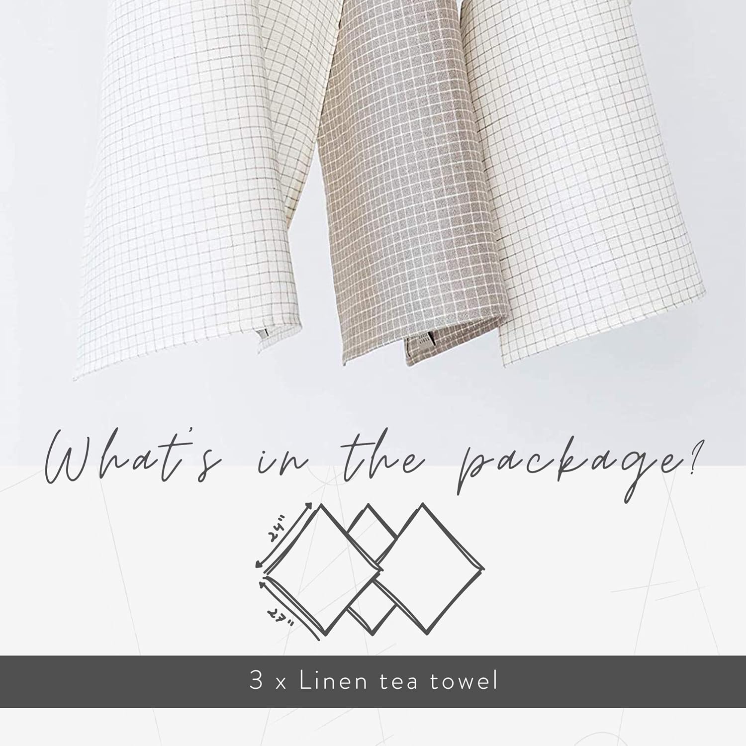 Perfect Linen Tea Towels Set of 3 Soft Eco-Friendly Daily Use