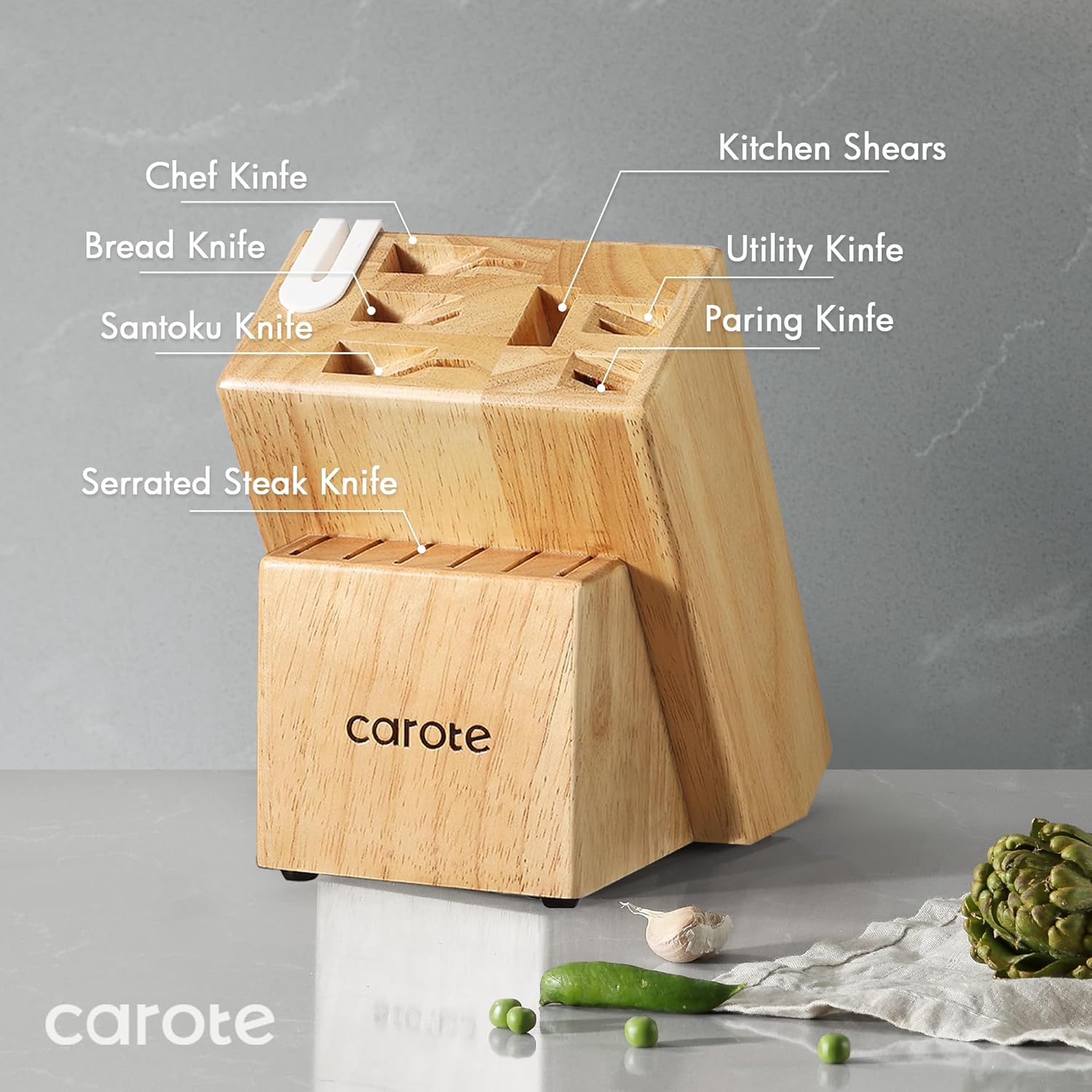 High-Quality Stainless Steel Kitchen Knife Set with Built-in Sharpener