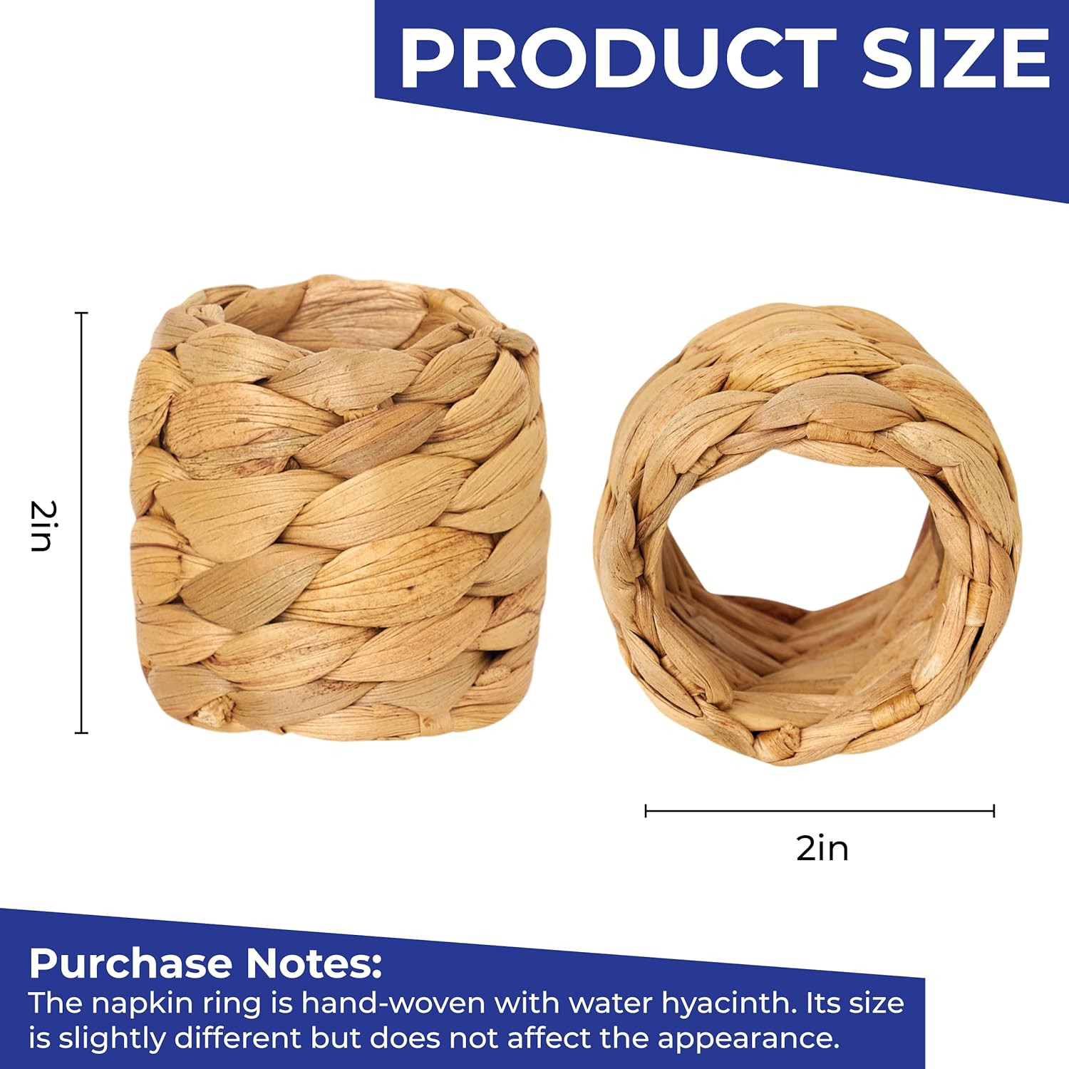 BARIEN Eco-Friendly Napkin Rings Set of 20