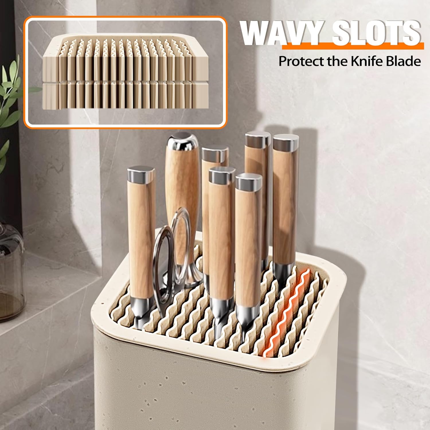 NEWE Knife Block Modern Kitchen Organizer