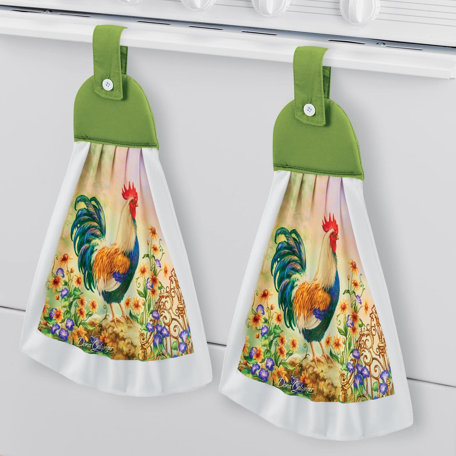Collections ETC Country Charm Hanging Kitchen Towels Set of 2