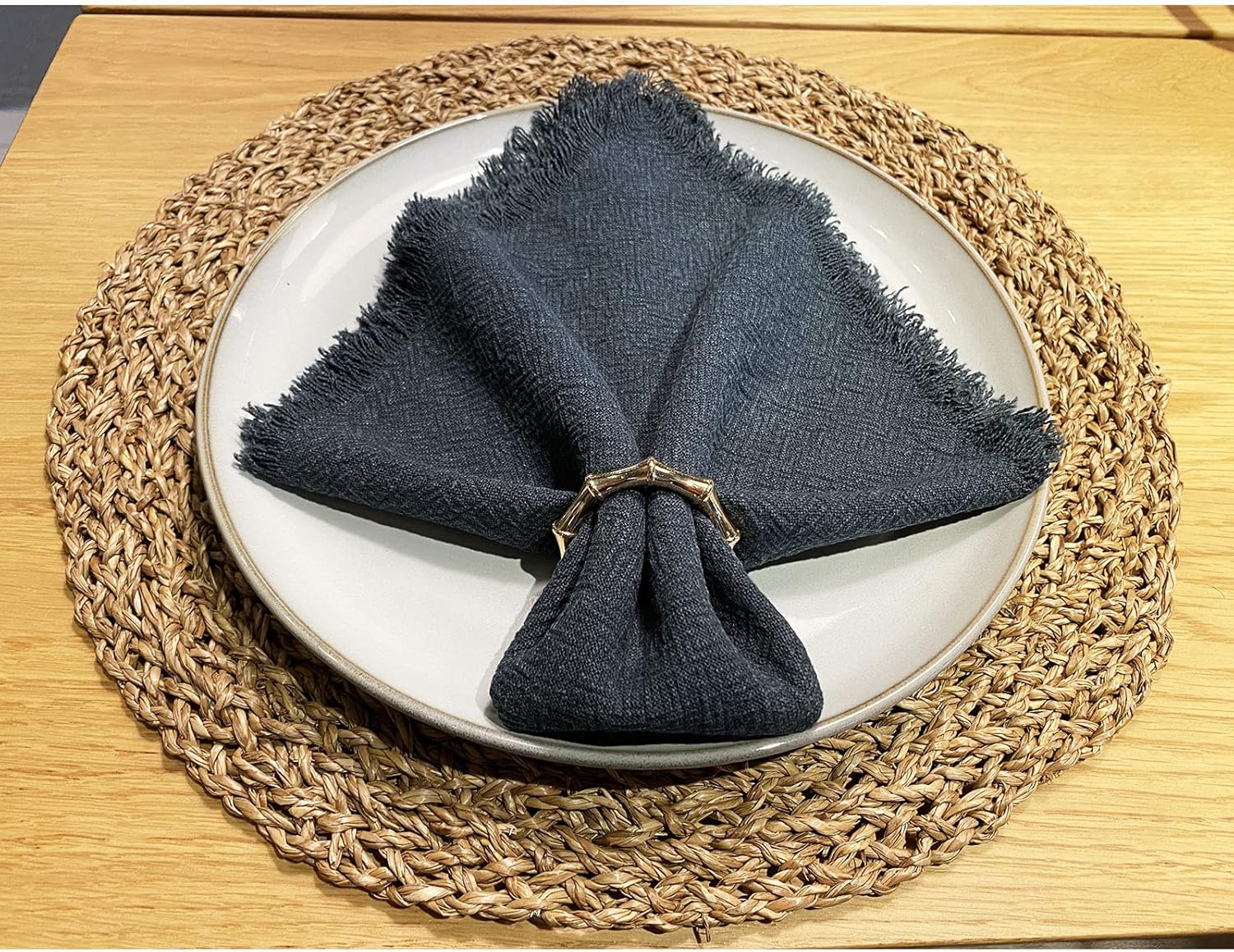 Bamboo Napkin Rings Set 12
