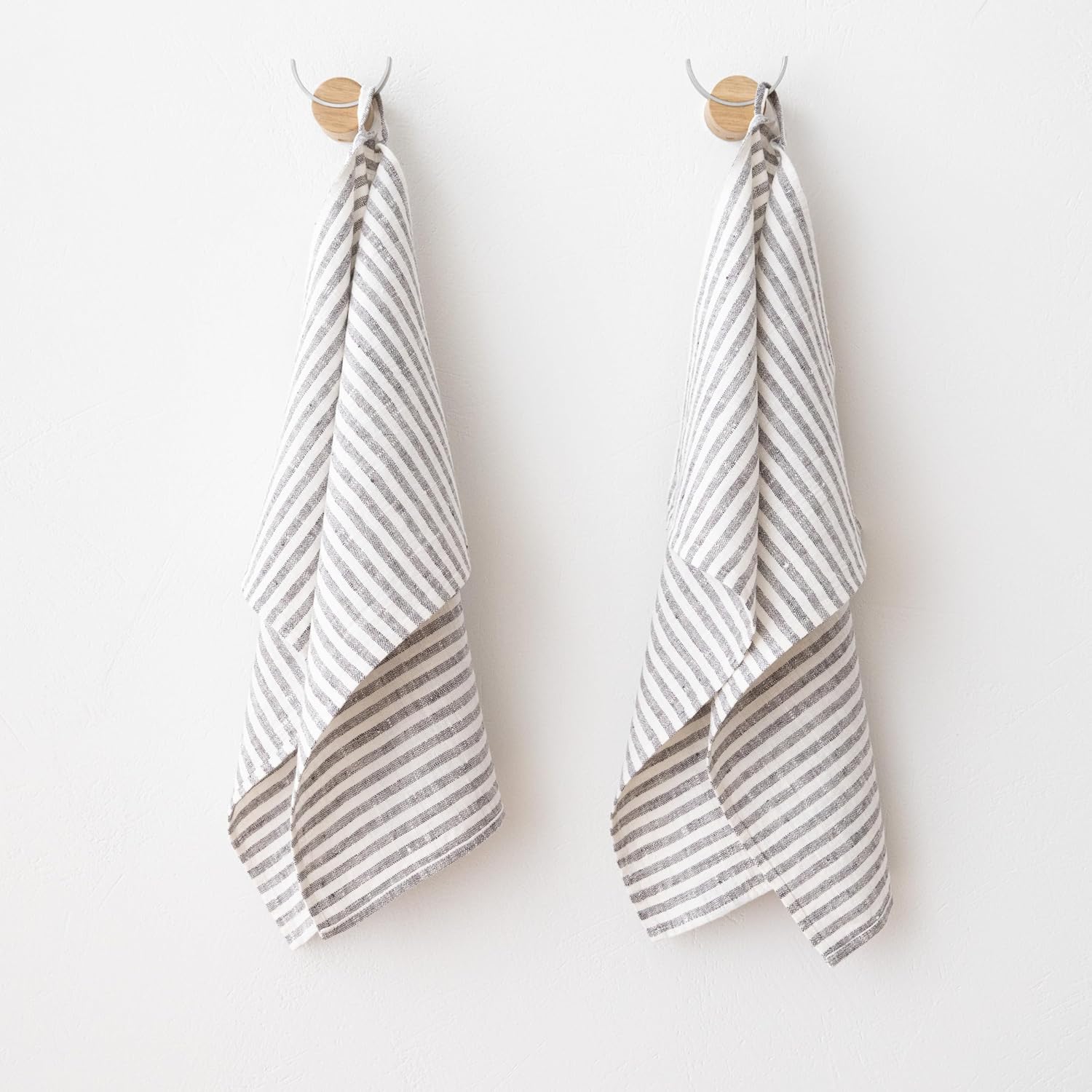 Set of 2 Graphite Linen Tea Towels 18 x 26