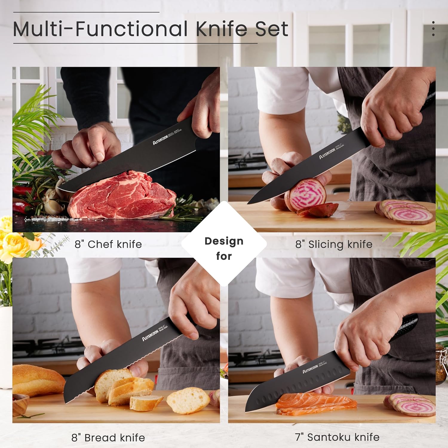 Astercook Premium Knife Set Transform Your Kitchen with 15-Piece Collection