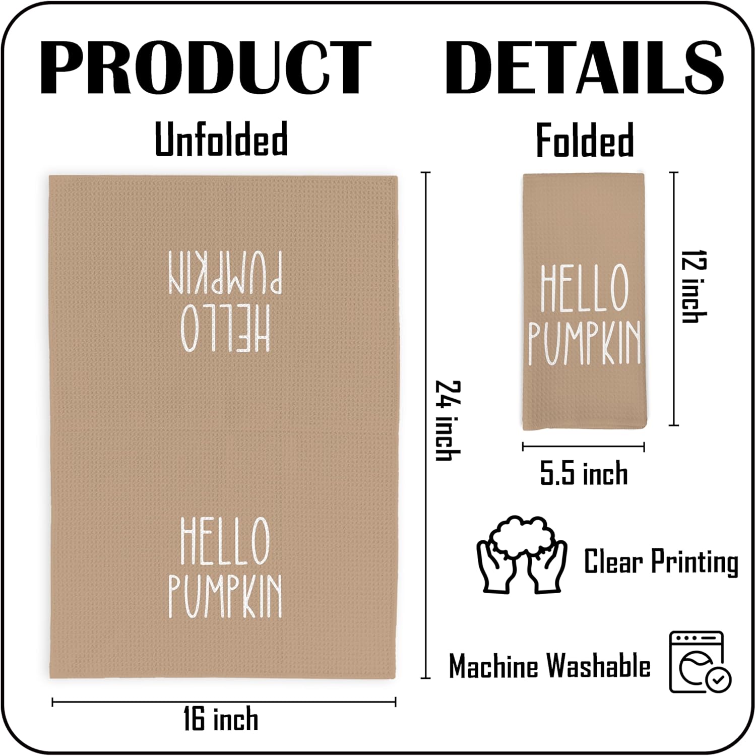 Oval Pumpkin Kitchen Towels for Home Decor and Gifts