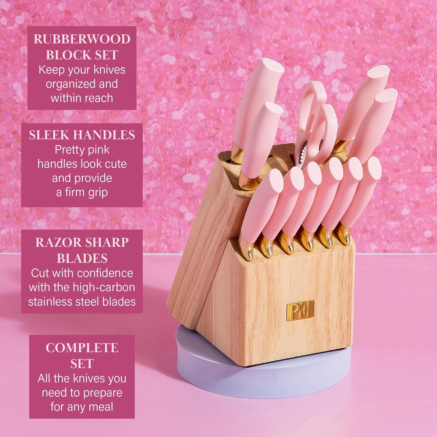 Paris Hilton 12-Piece Knife Set Precision Sharpness and Style