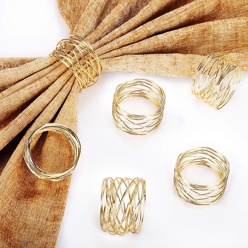 Accmor Metal Gold Napkin Rings Set of 6
