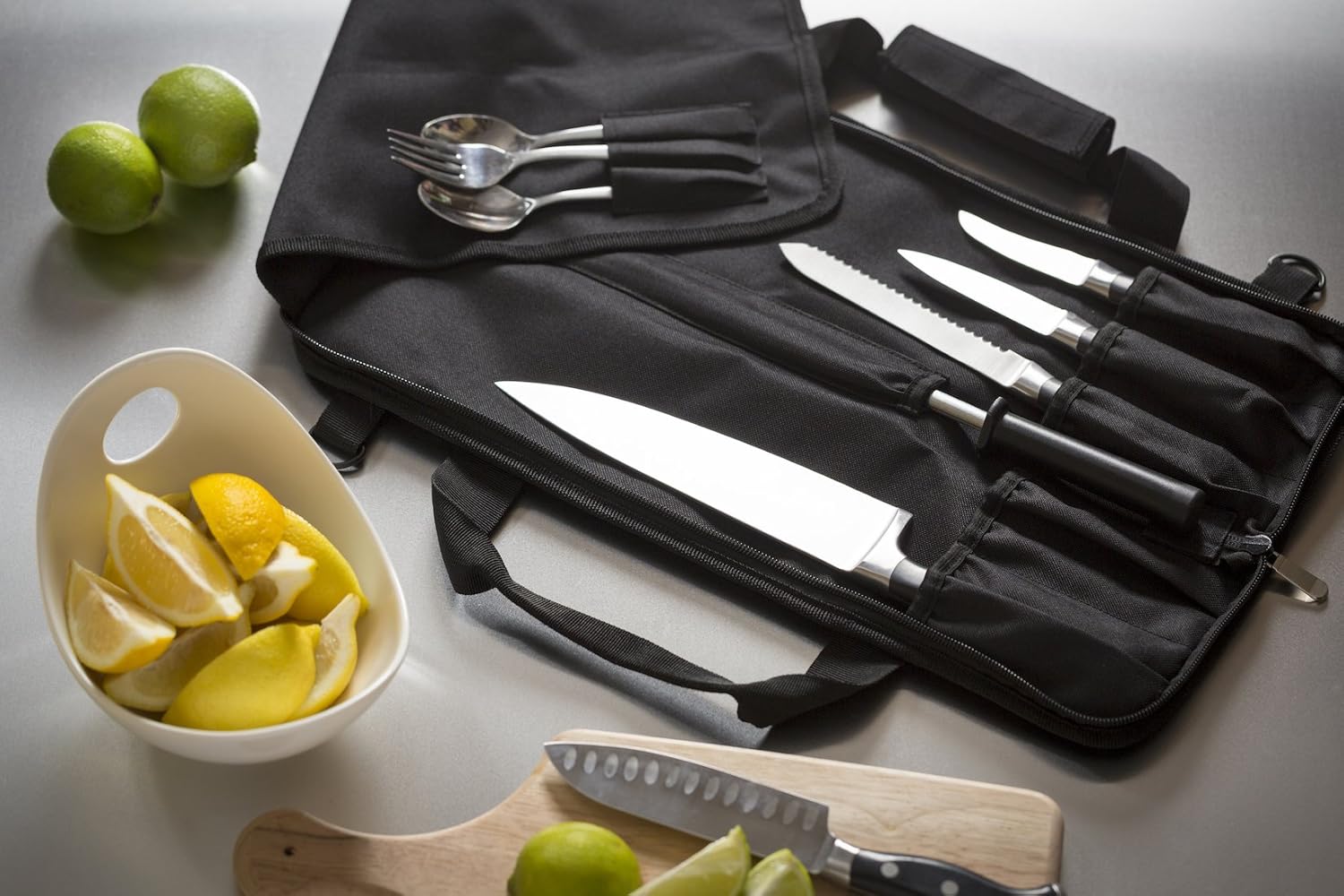 Chef Knife Roll Bag - 6 Slots with Padded Protection