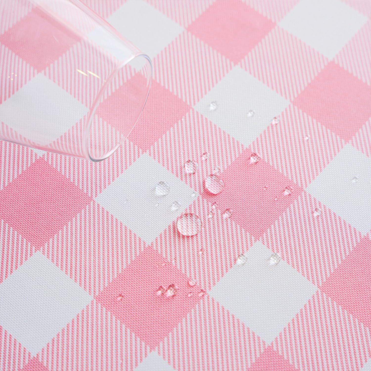 Premium Pink Gingham Tablecloth