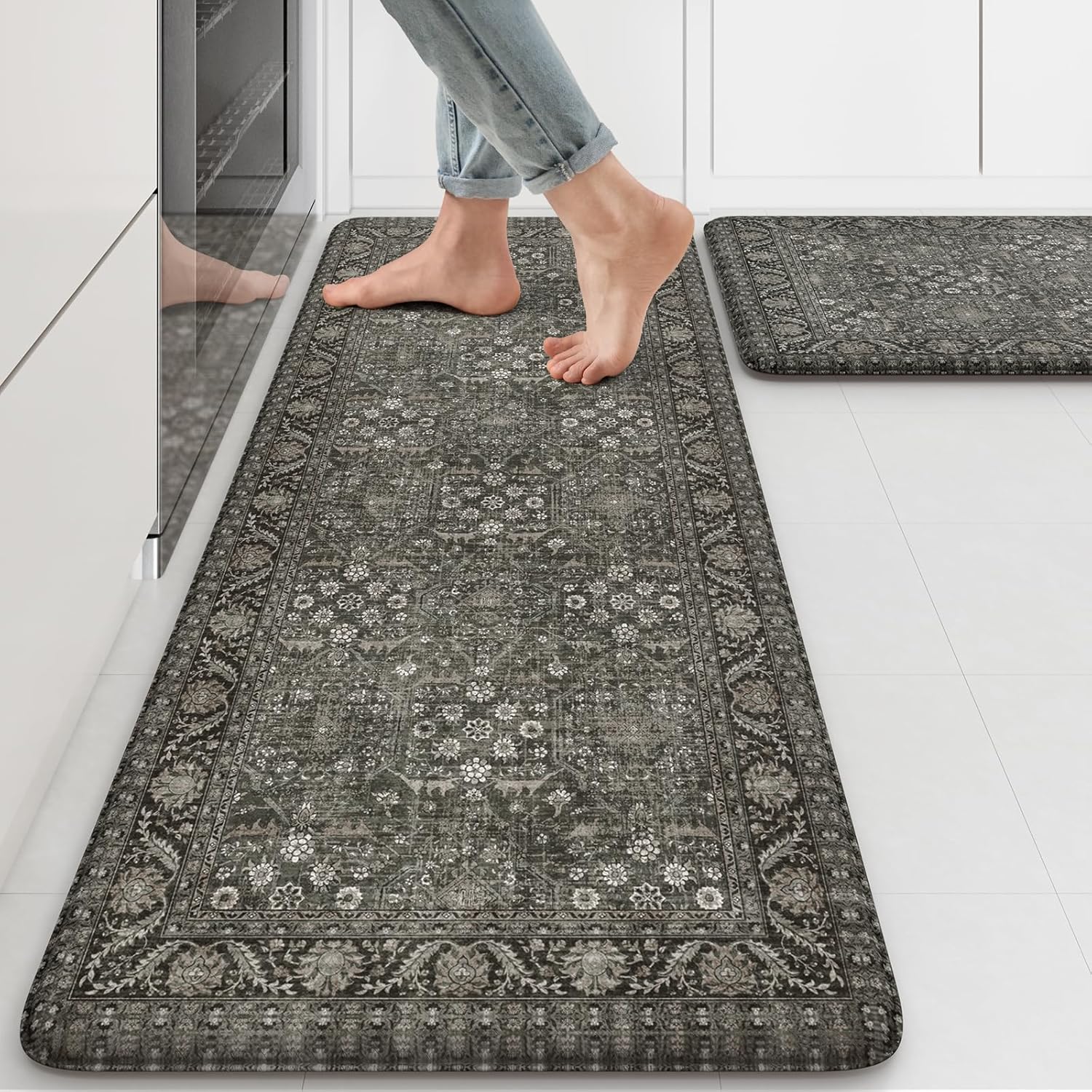 2-Piece Anti-Fatigue Kitchen Rugs Set
