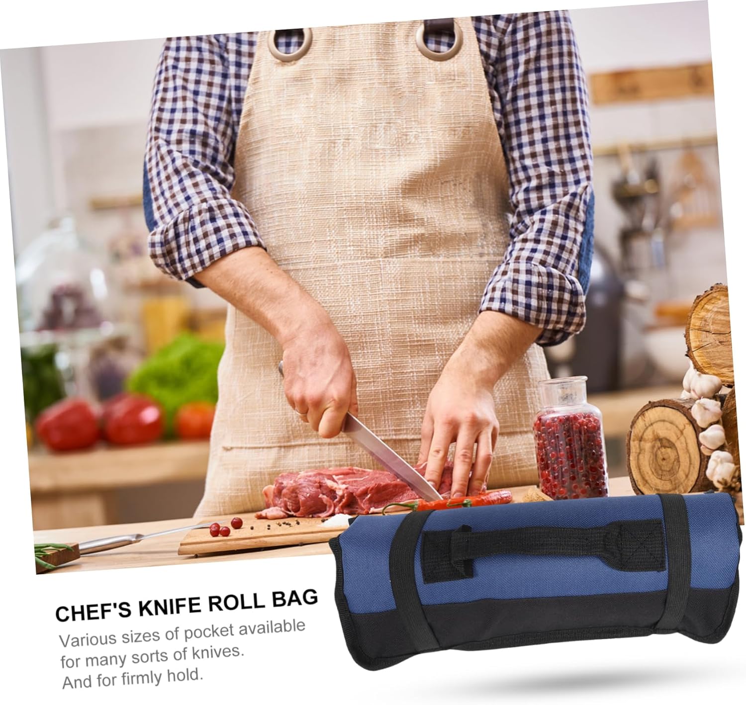 HOLIDYOYO Oxford Cloth Roll 22 Knife Organizer for Chef Use