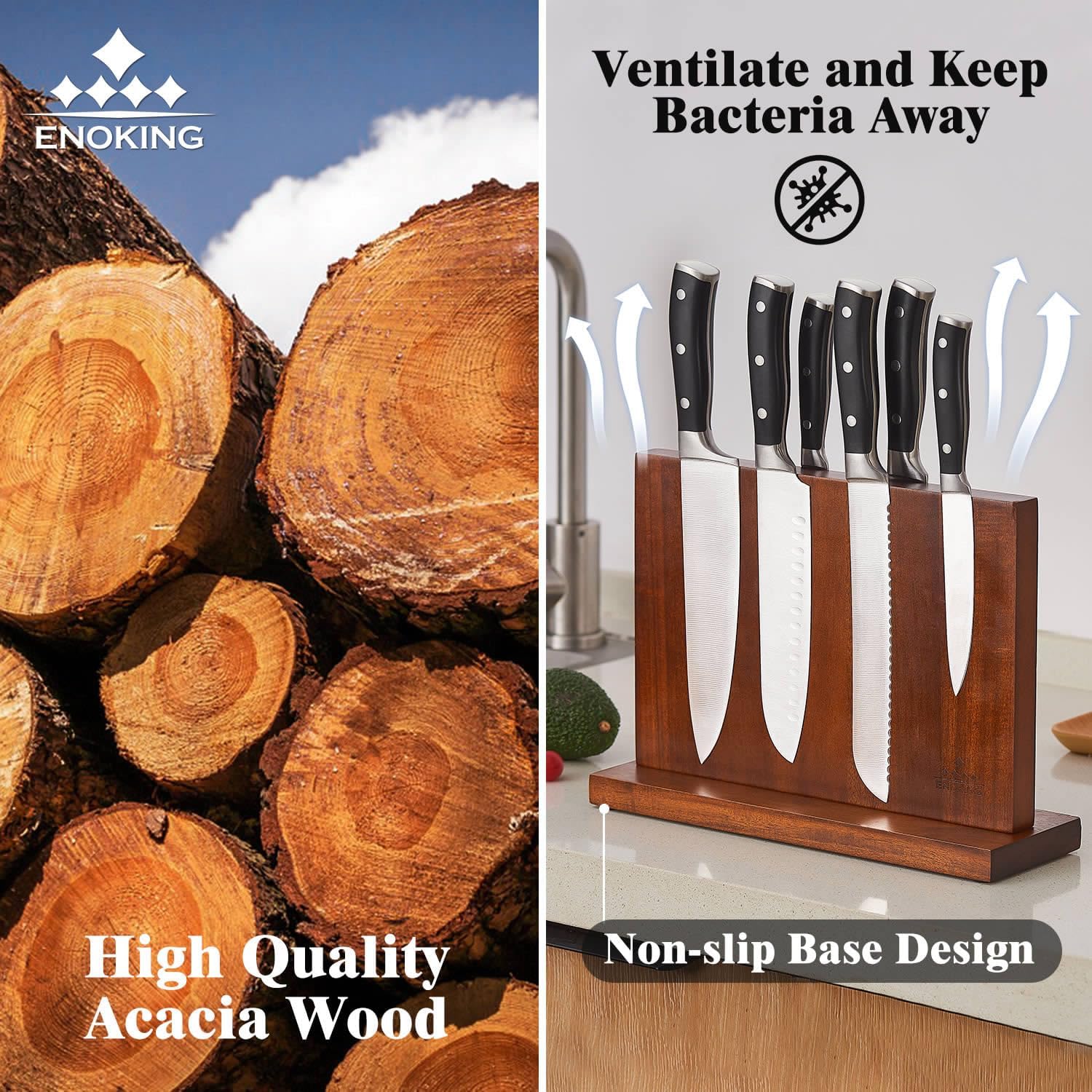 Magnetic Knife Block for Home Kitchen