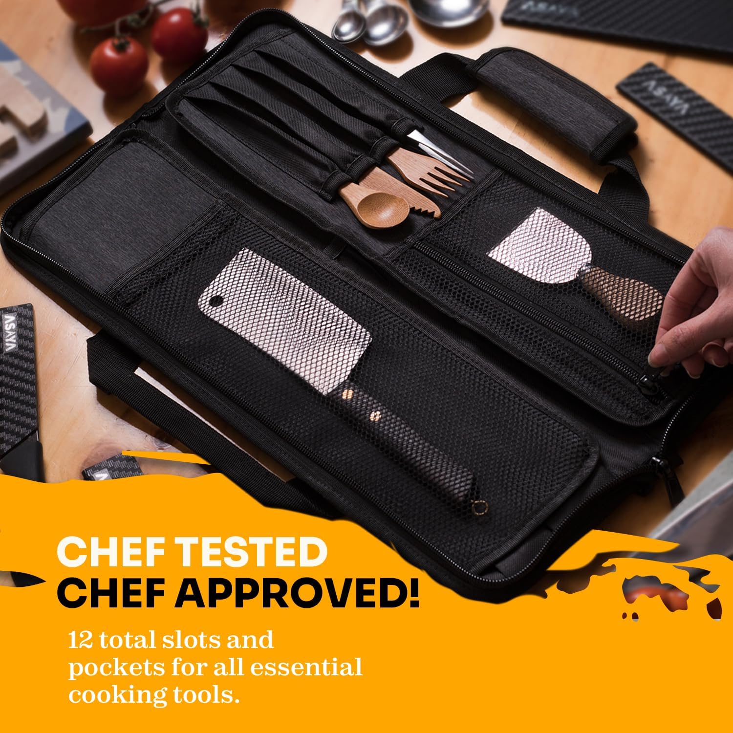 Asaya Chef Knife Roll Bag - Compact Durable