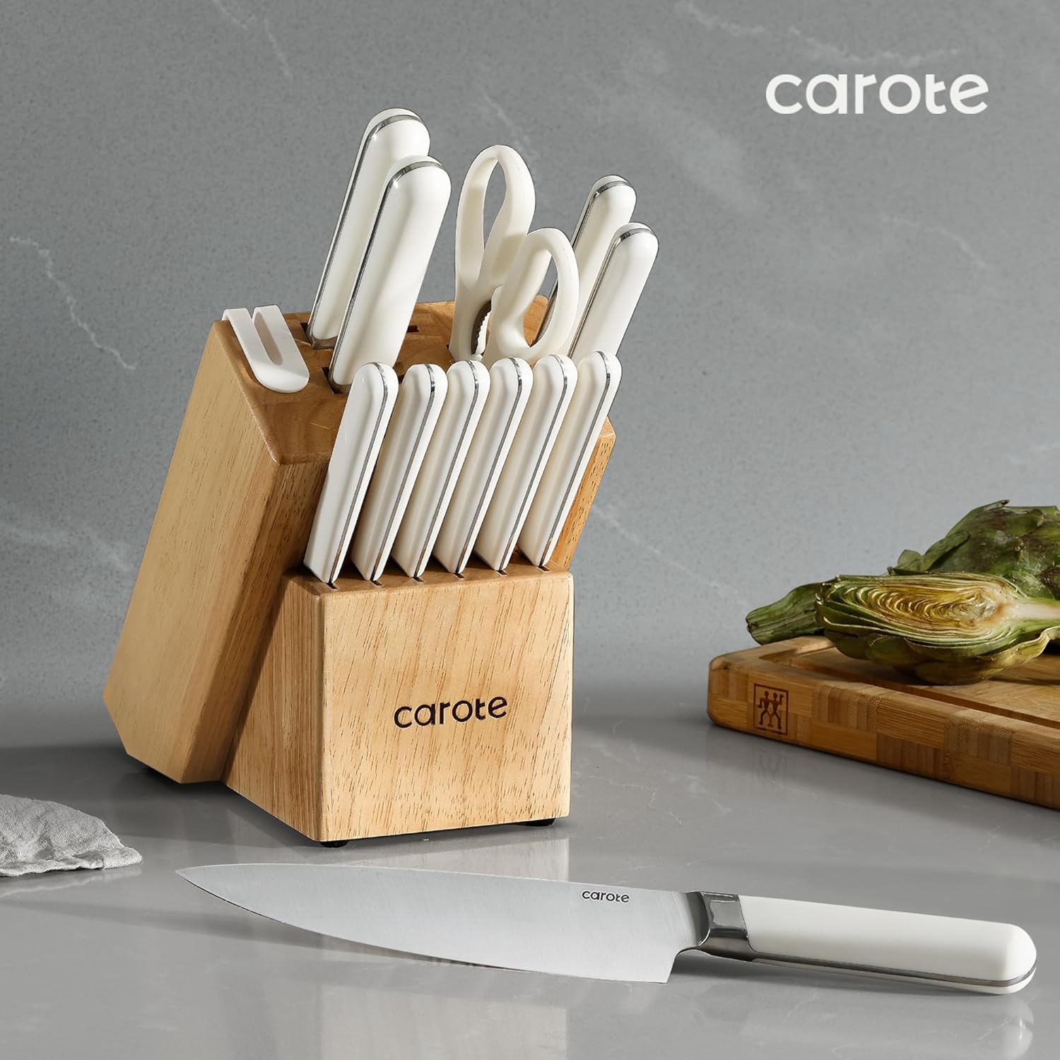 High-Quality Stainless Steel Kitchen Knife Set with Built-in Sharpener
