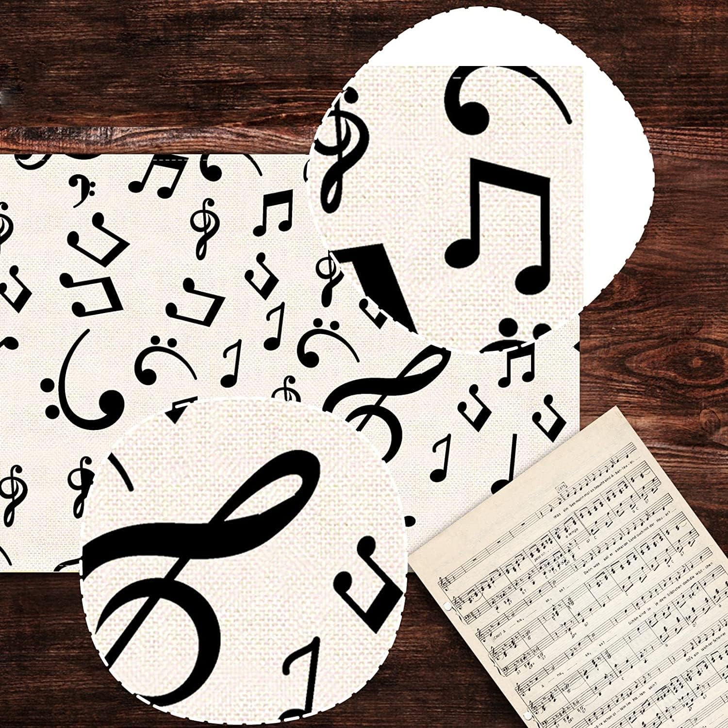 Linen Table Runner Music Party