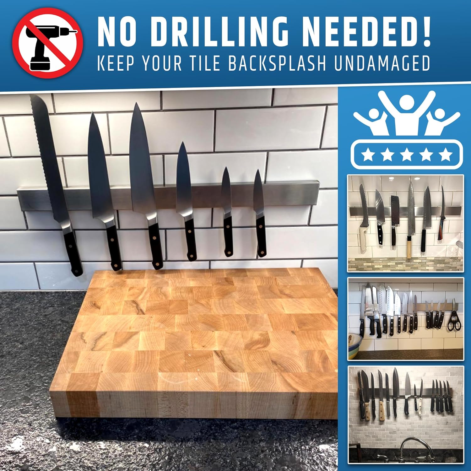 Secure Knife Holder Hole-Punch Free