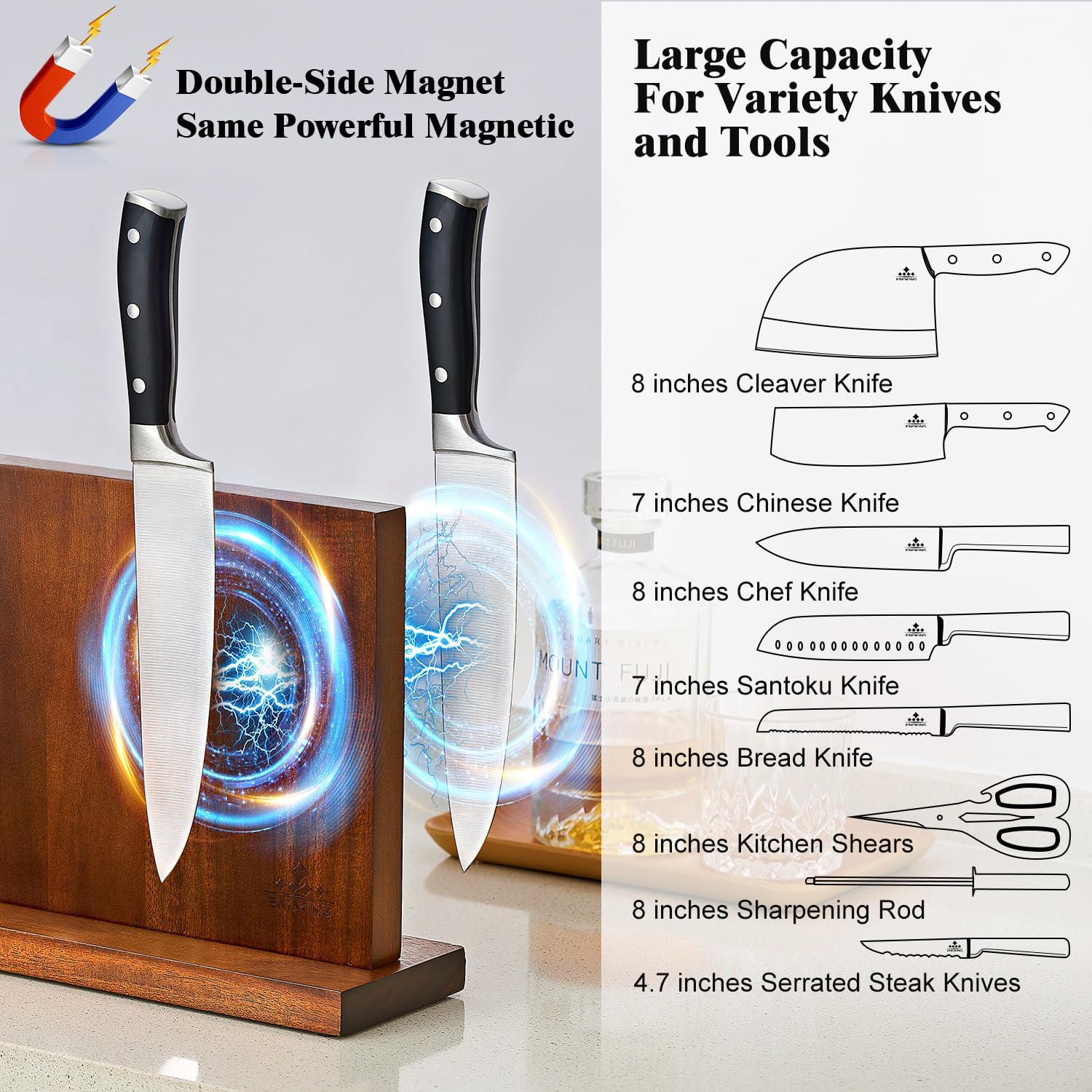 Magnetic Knife Block for Home Kitchen