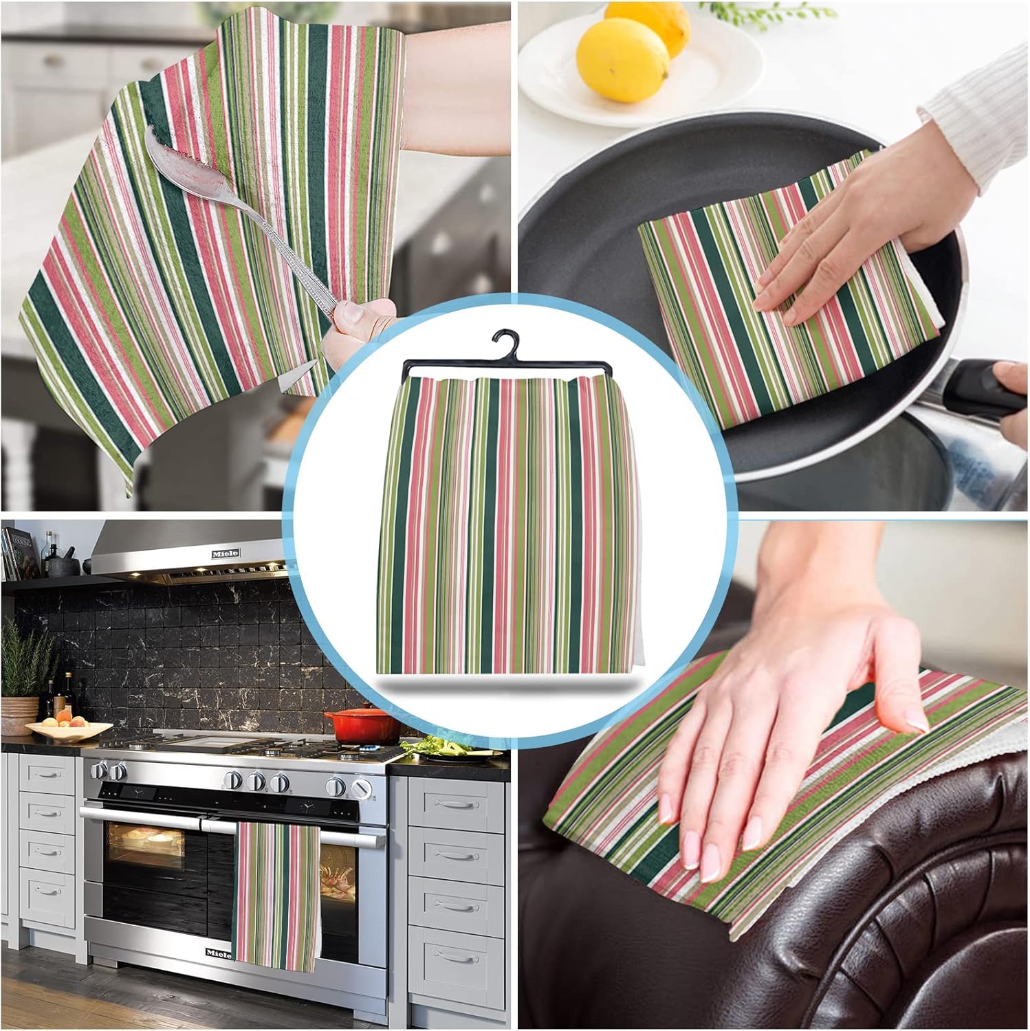 4 Geo Rainbow Kitchen Dish Towels