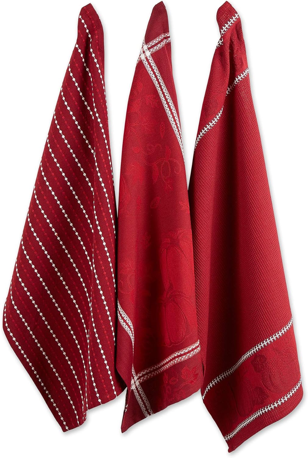 DII Fall Harvest Redwood Dishtowel Set 18x28 3 Piece