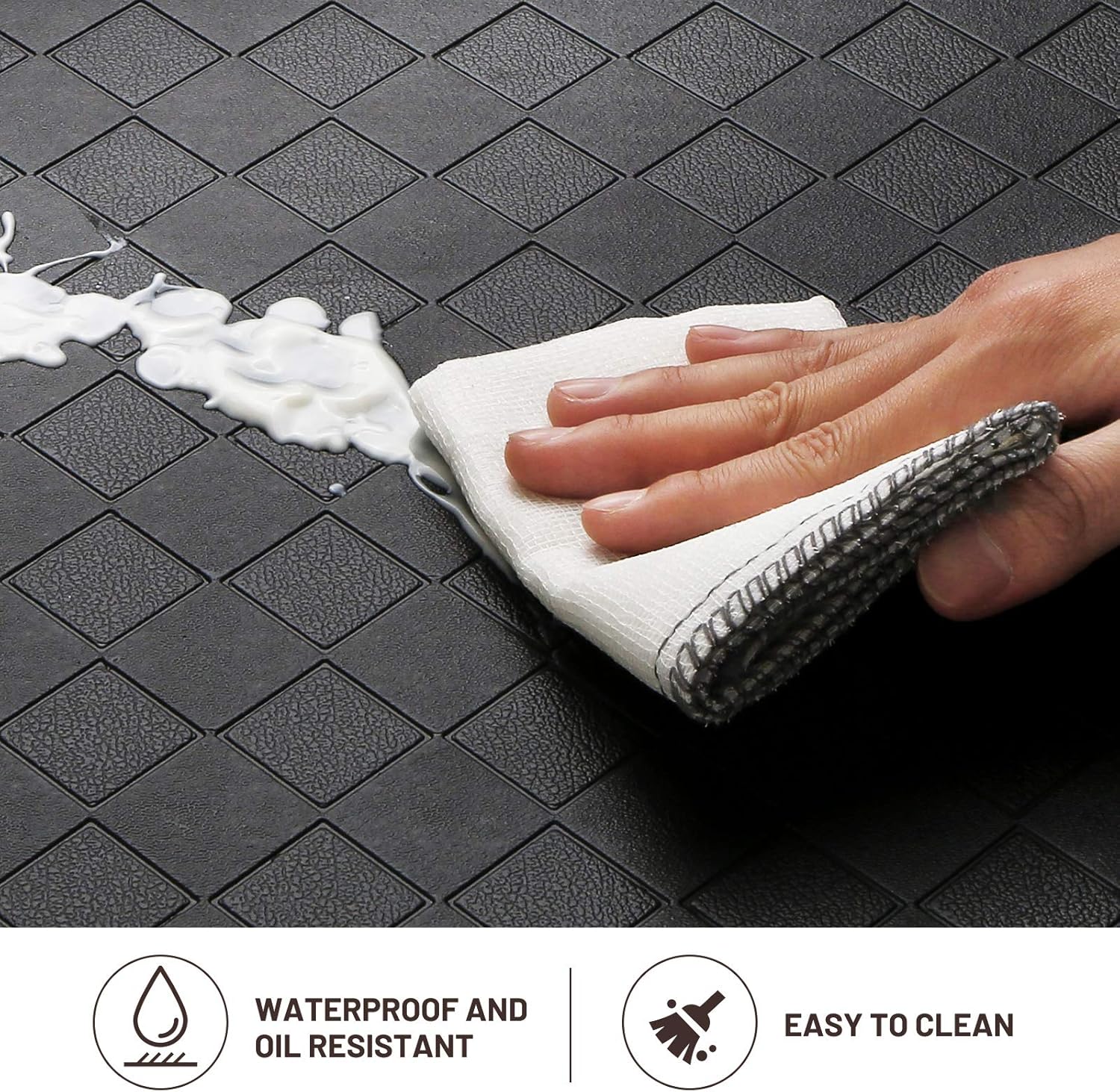 HappyTrends Anti-Fatigue Kitchen Mat Waterproof 173x60 Ergonomic