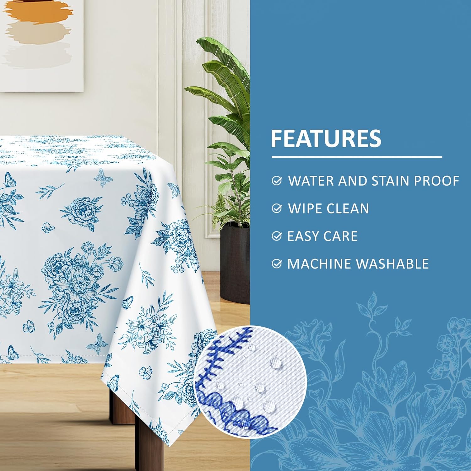 Stylish Rustic Floral Tablecloth for Home Kitchen Use