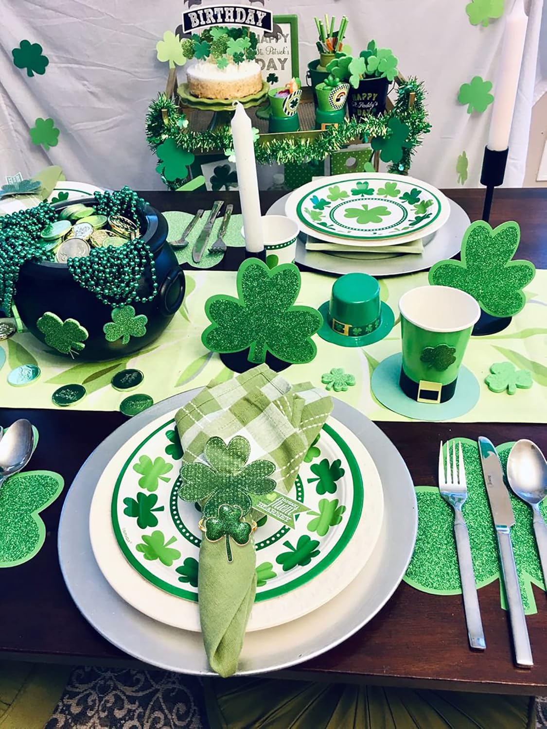 Shamrock St Patricks Day Napkin Ring Set
