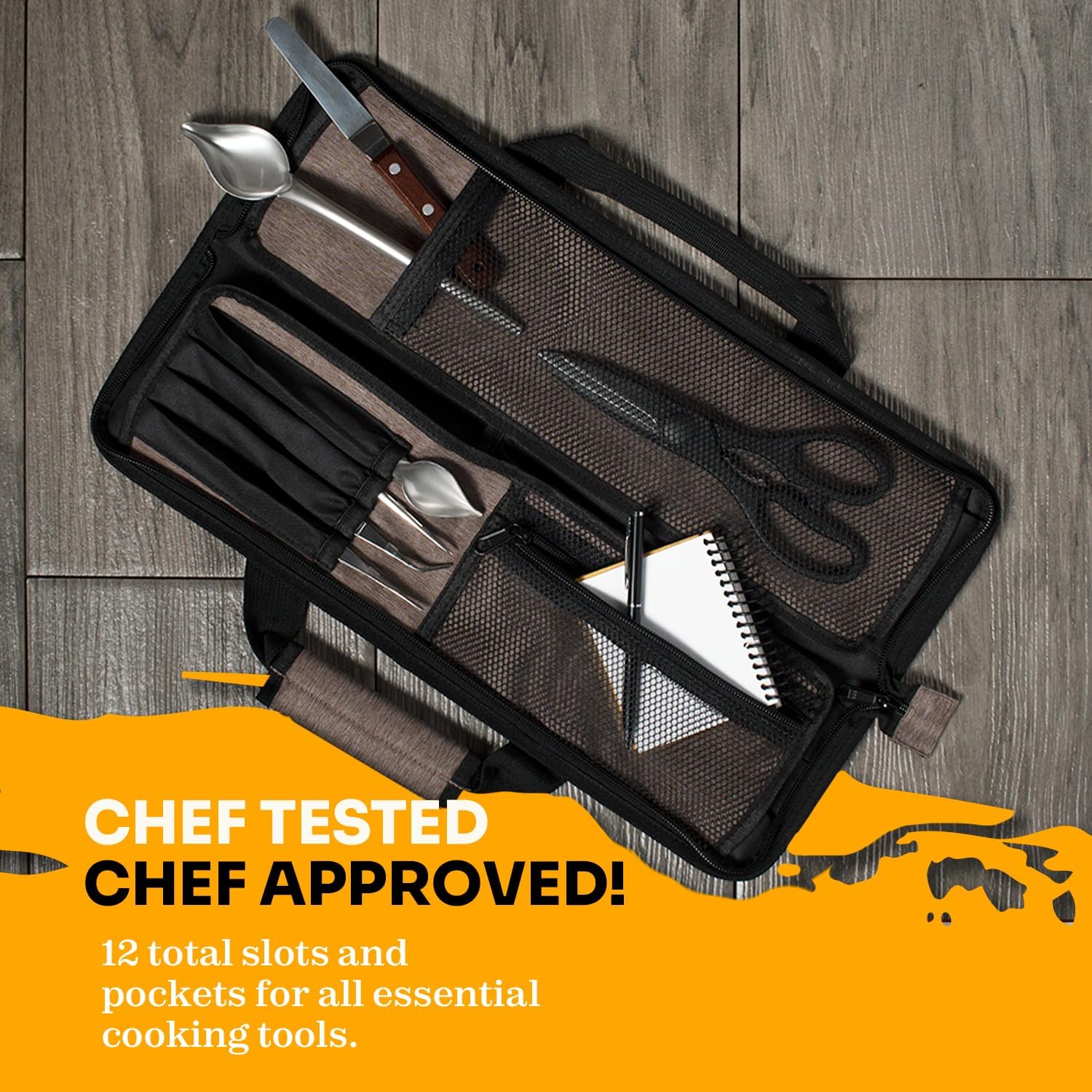 Asaya Chef Knife Roll Bag 12 Pockets for Traveling Chefs