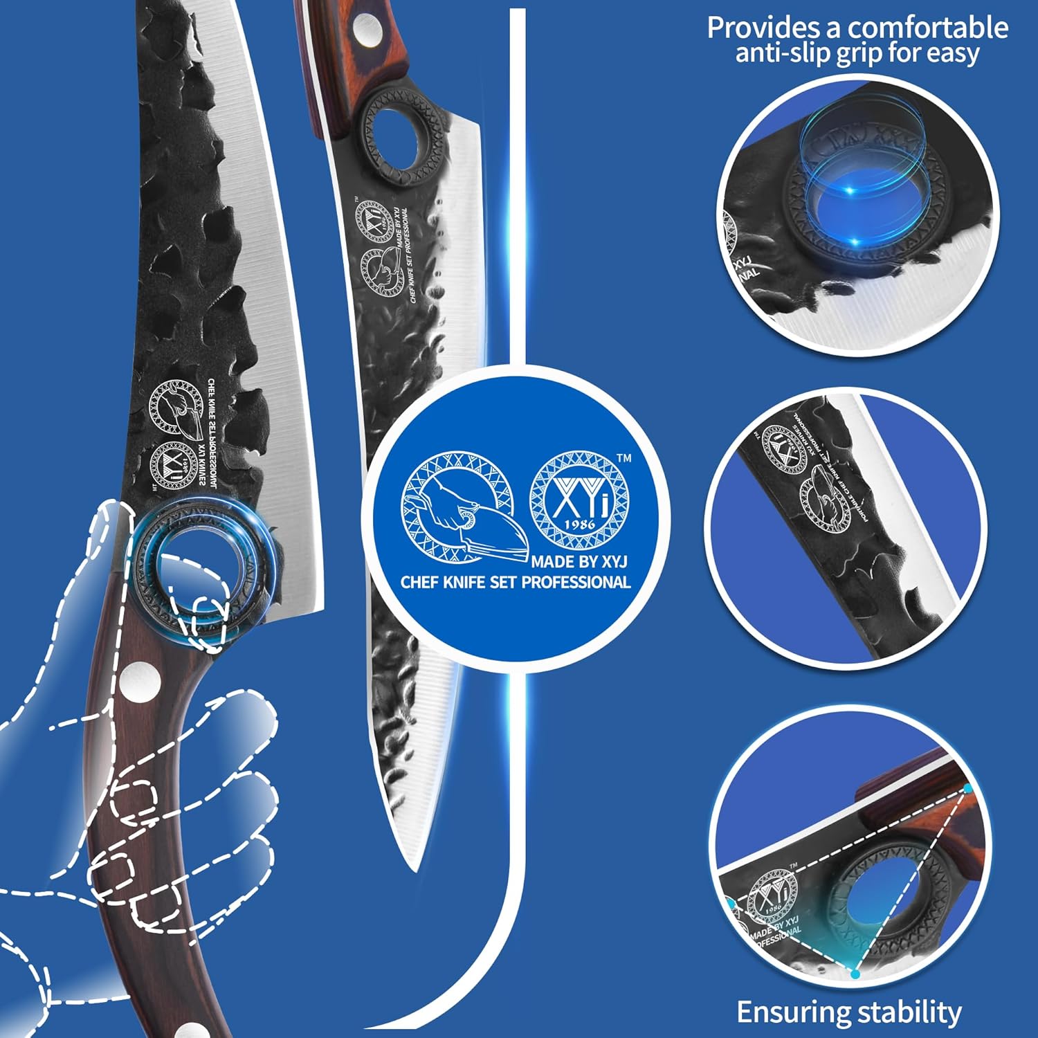 XYJ Professional Knife SetEnergy-Blade Design for All-Task Kitchen Performance