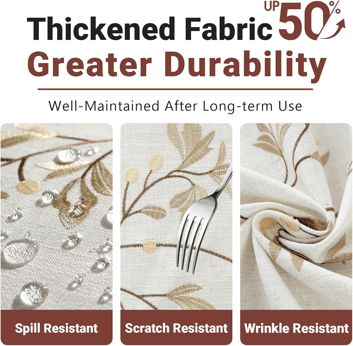 Laolitou waterproof cotton linen tablecloth for dining