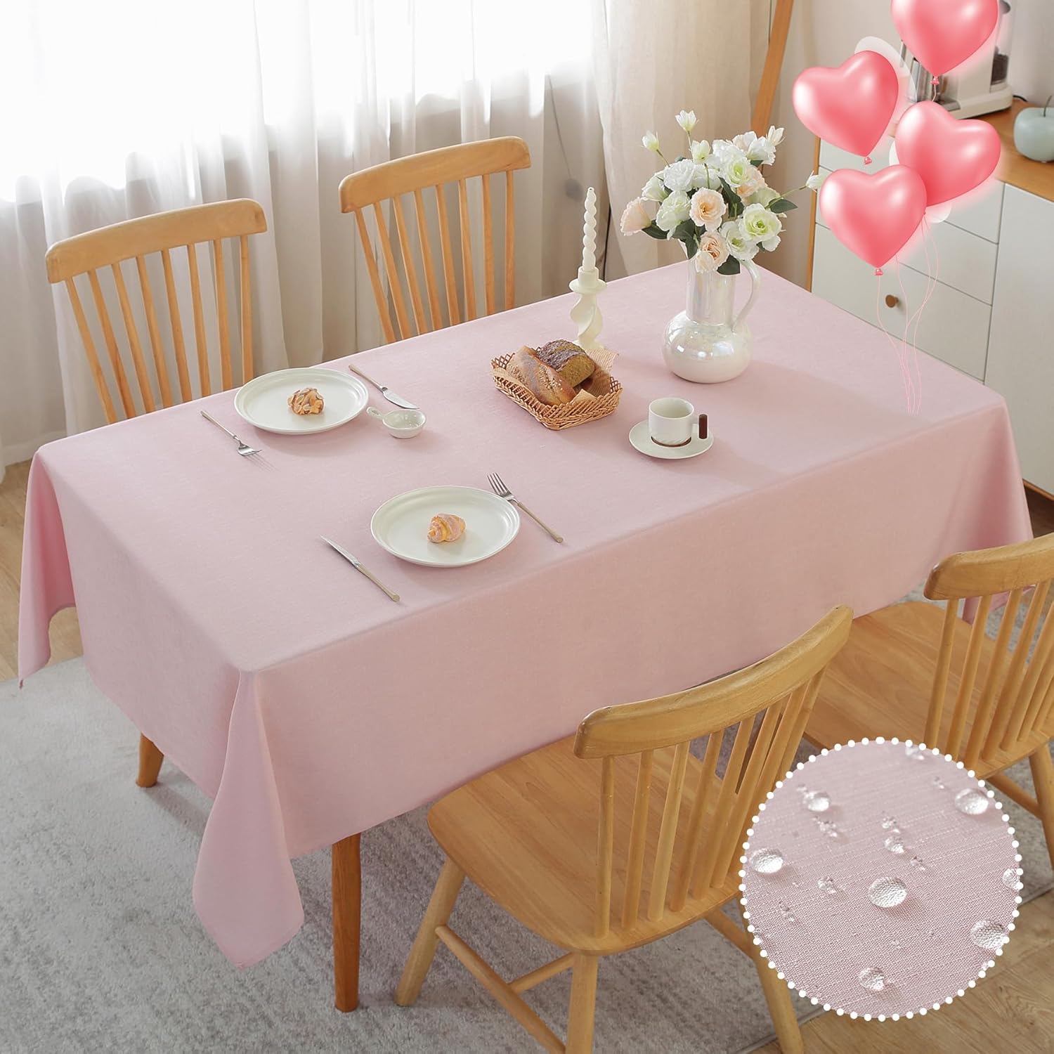 Alsoo Light Pink 60x90 Rectangle Table Cloth