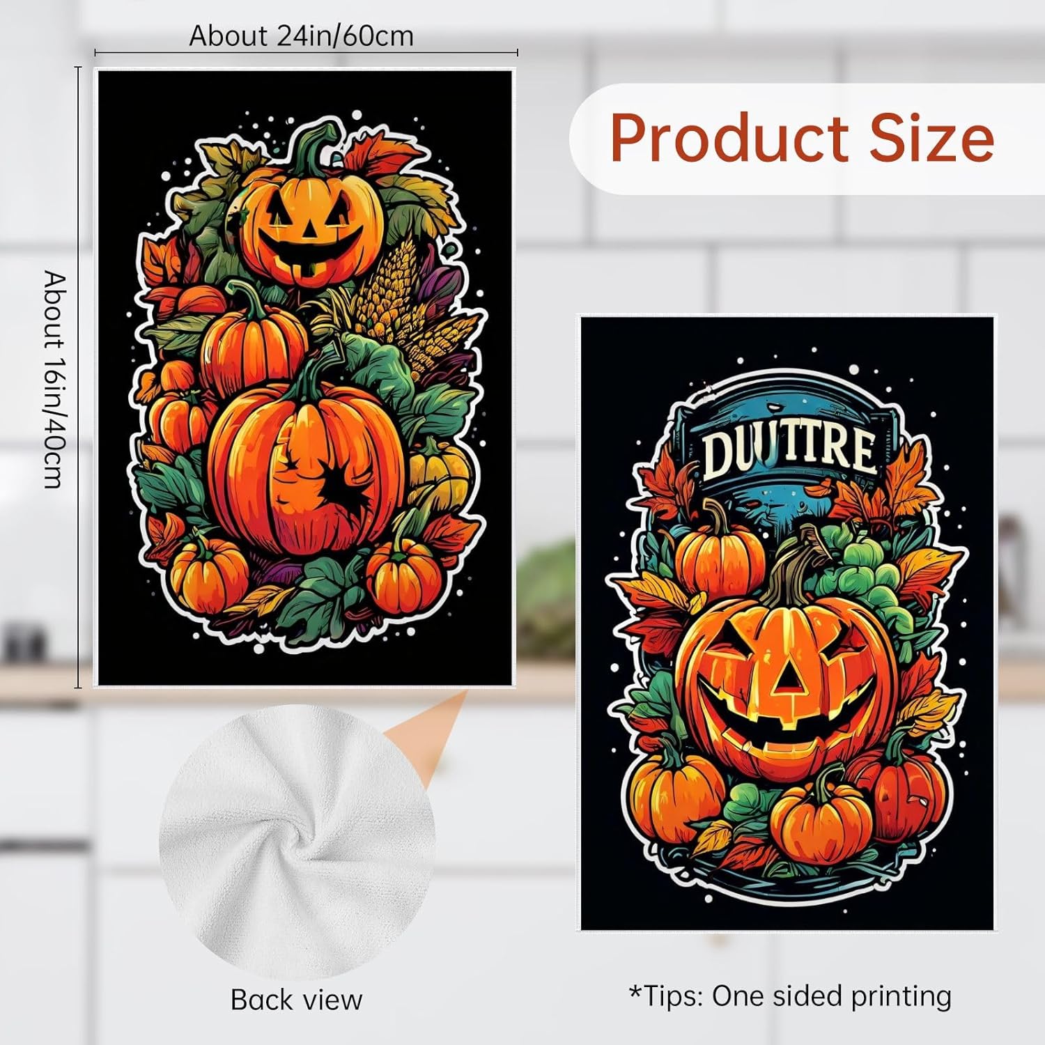 Oeught Fall Kitchen Towel Set - 4Pcs Acorn Pumpkin Print