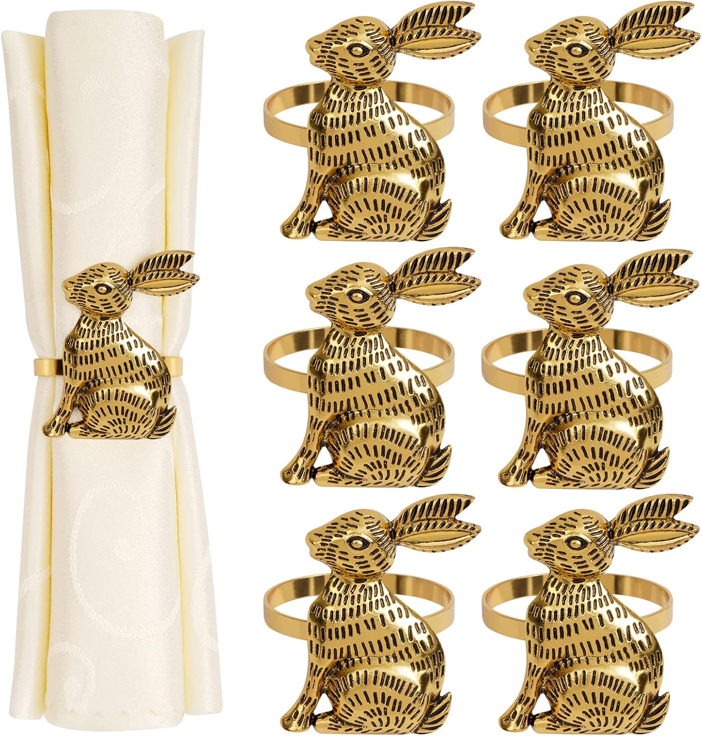 Easter Bunny Napkin Rings 6-Piece Set