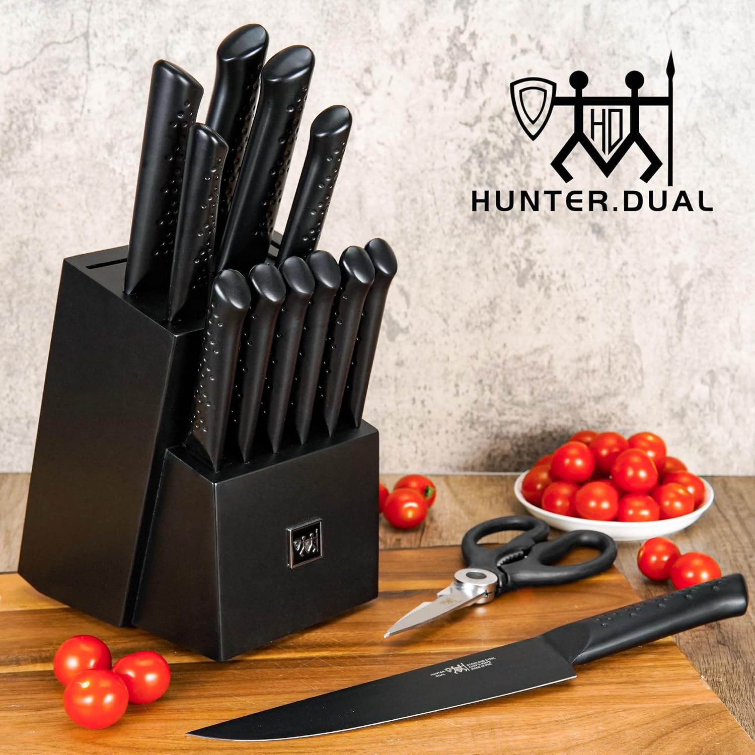 HUNTERDUAL 15-Piece Knife Set Durable Sharp Kitchen Tools