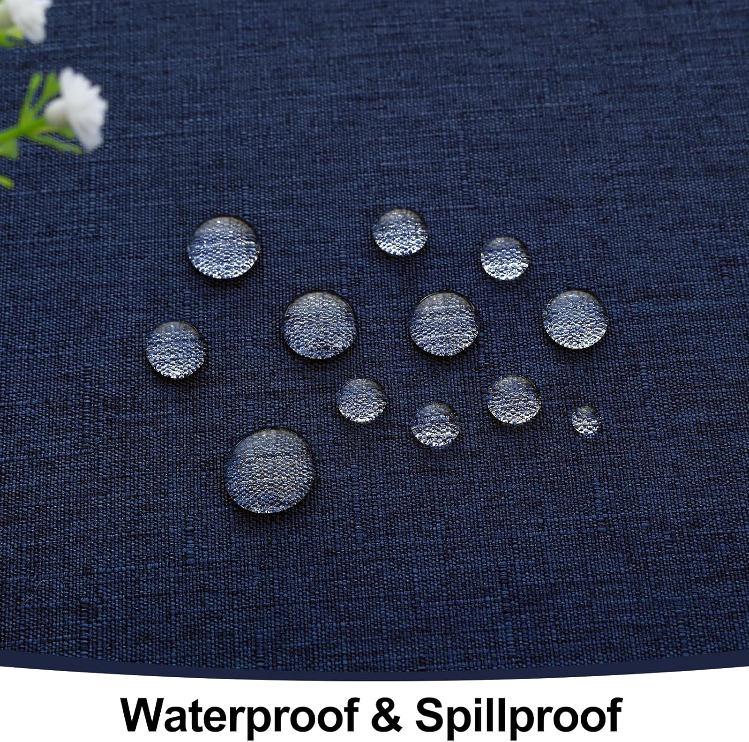 Smiry Water Repellent Tablecloth 52x70-inch Navy