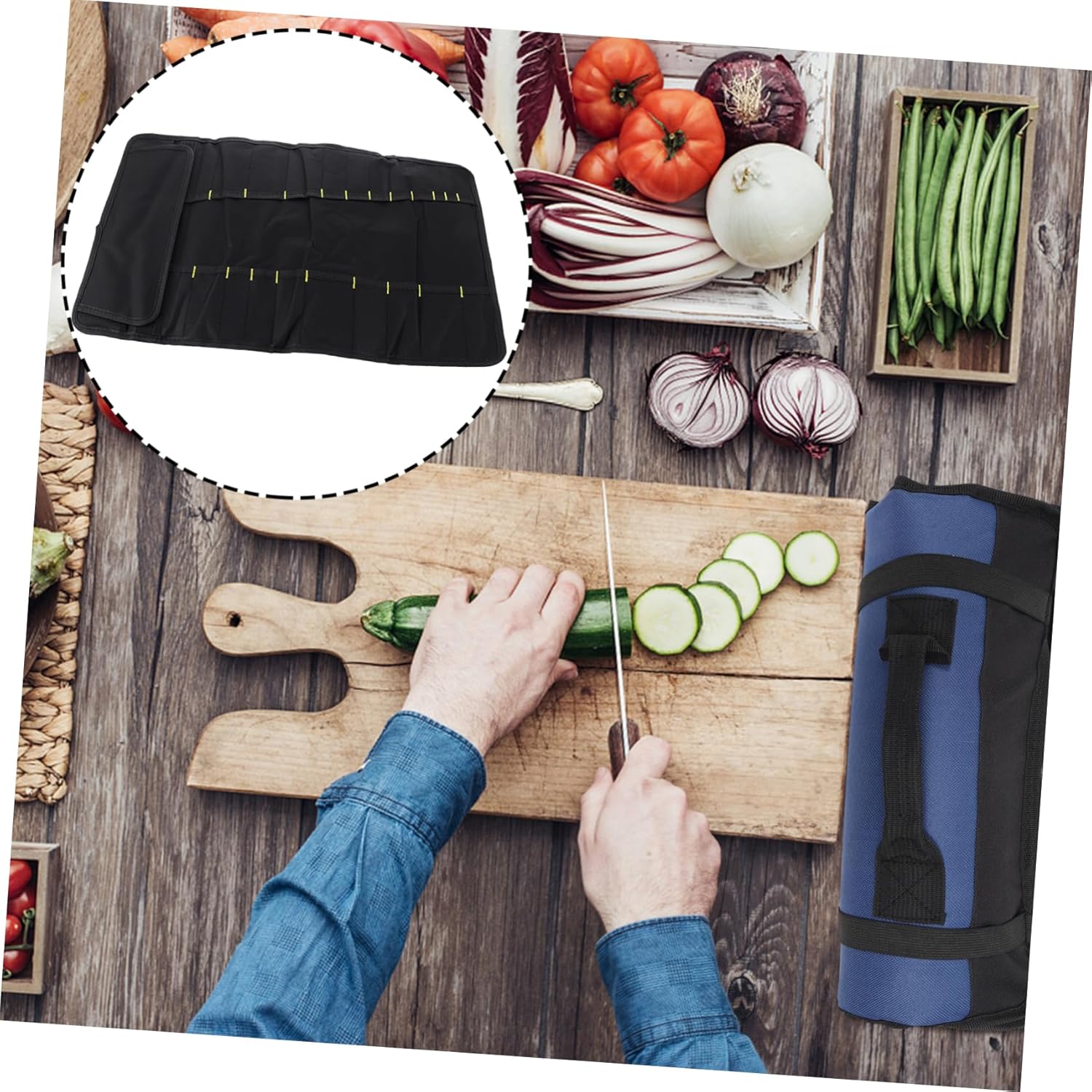 VINTORKY Chef Knife Storage Case 22 Pockets