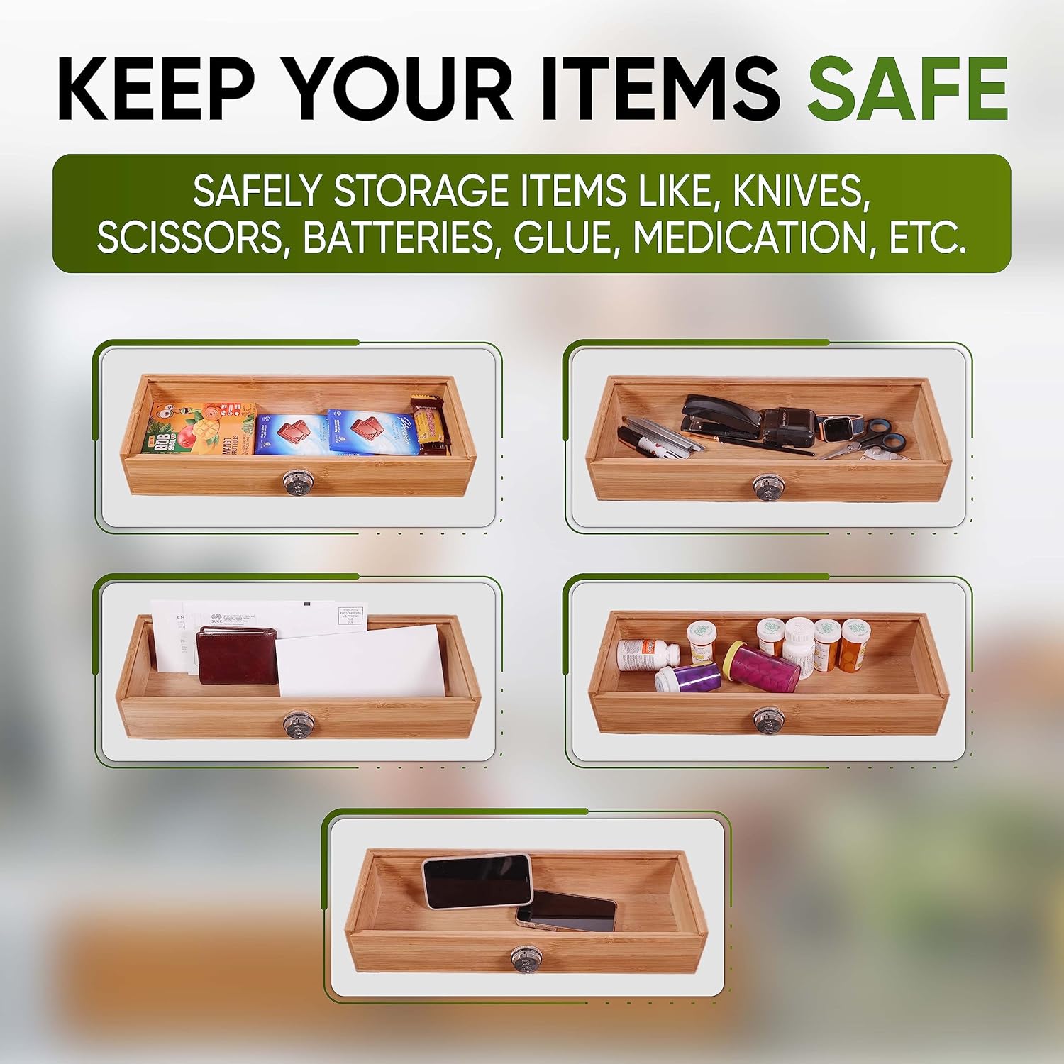 TrueBlueBamboo Bamboo-Friendly Multi-Knive Organizer Holder