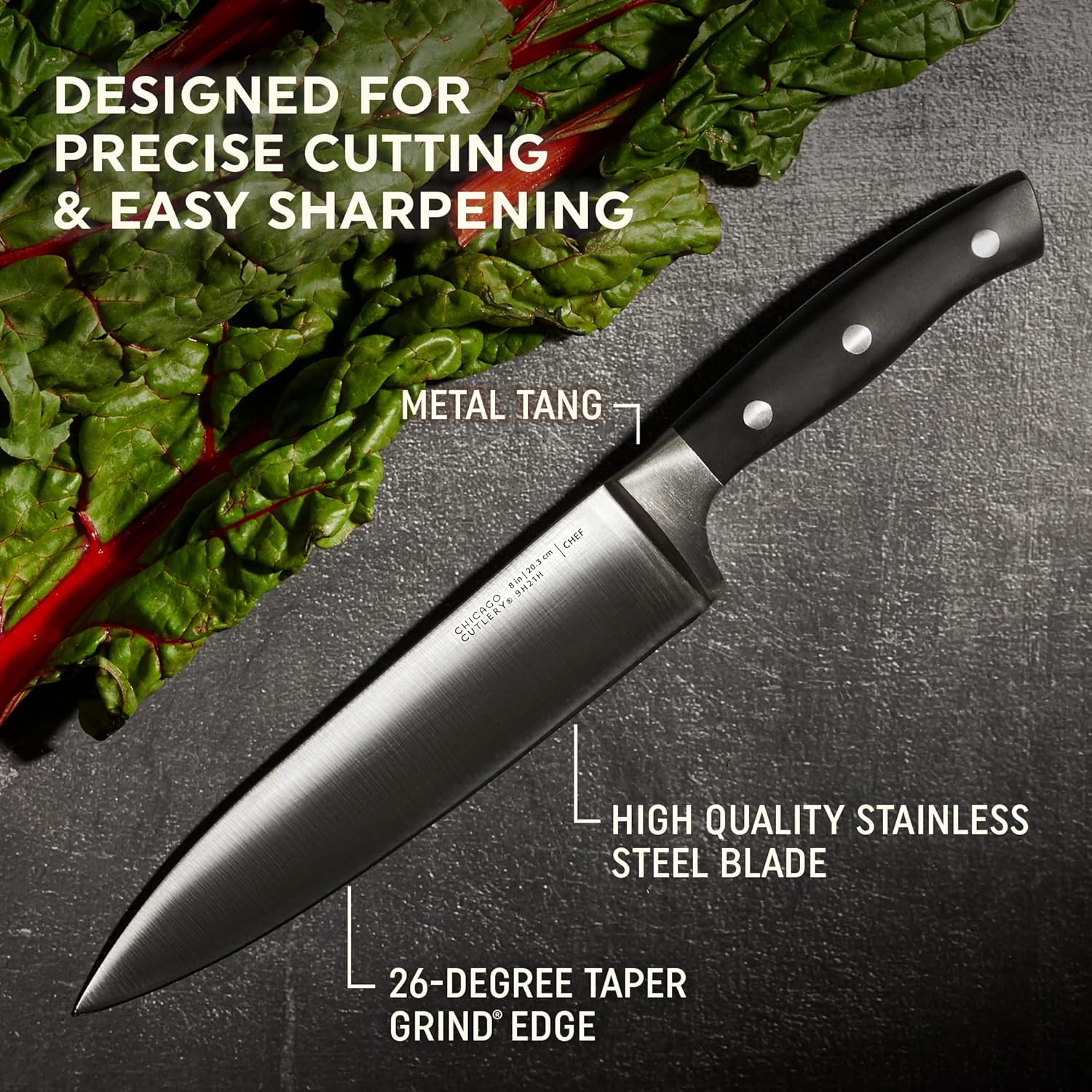 18-Piece Chef Knife Set with Built-In Sharpener