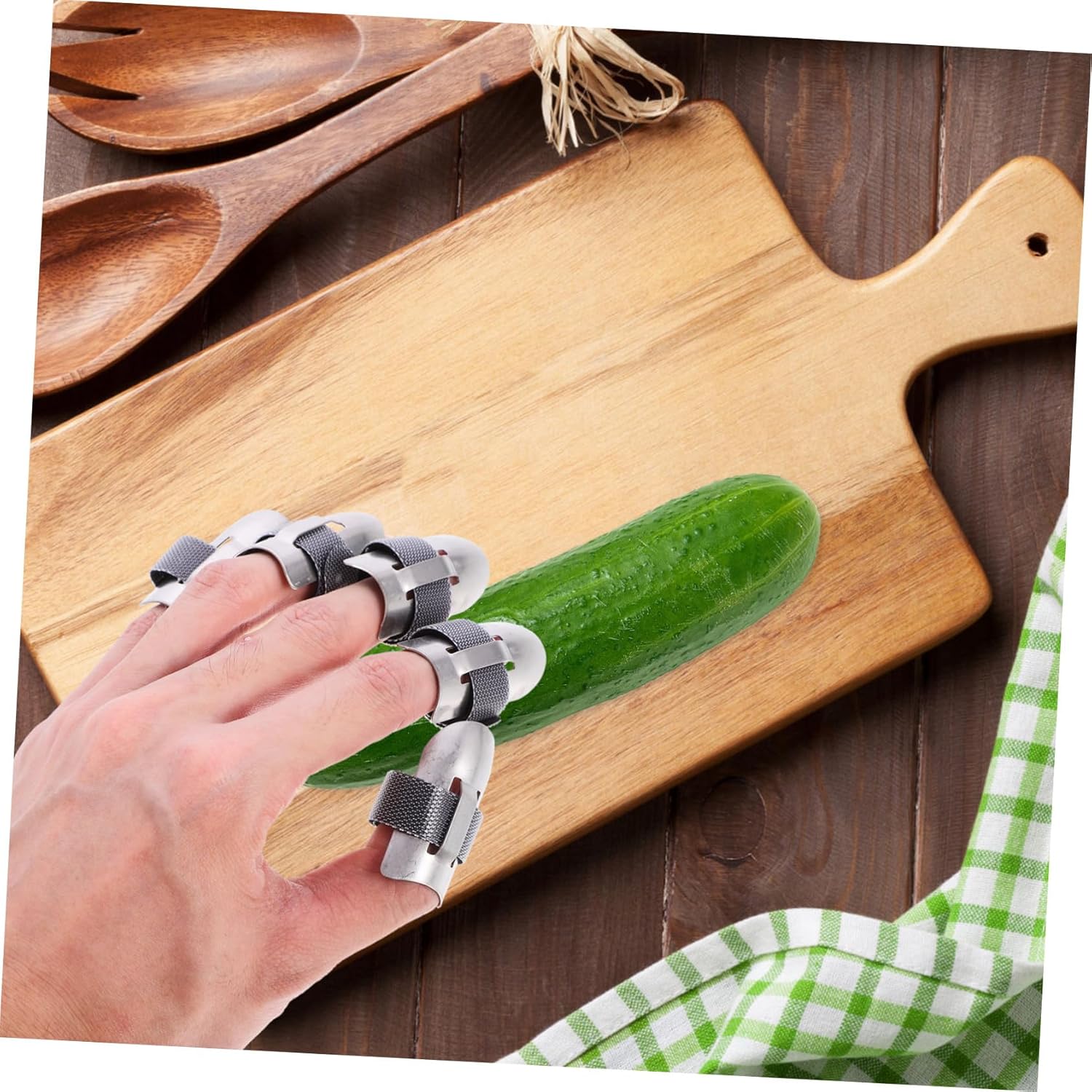 Childweet 5-Piece Stainless Steel Finger Guards for Kitchen Safety