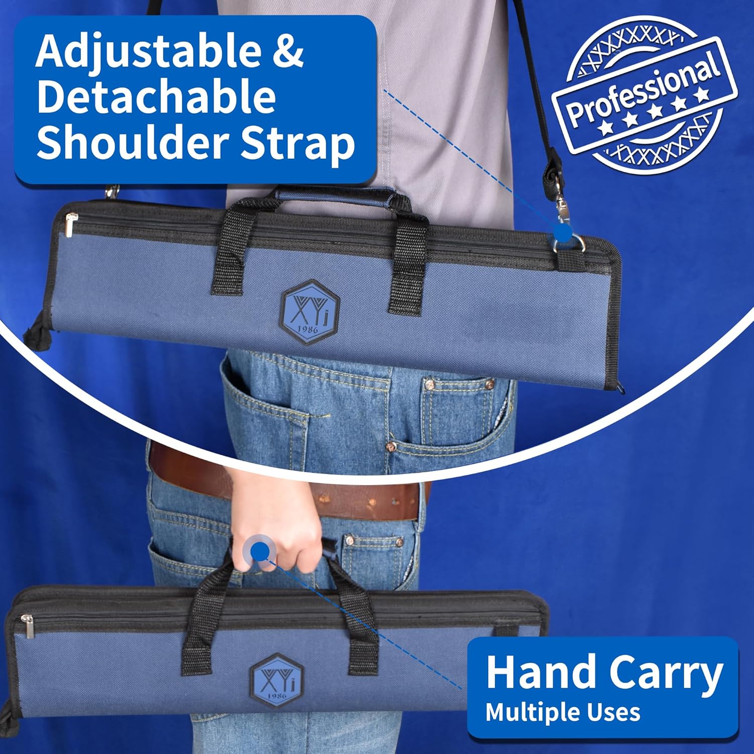 XYJ Chefs Knife Roll Bag with Shoulder Strap