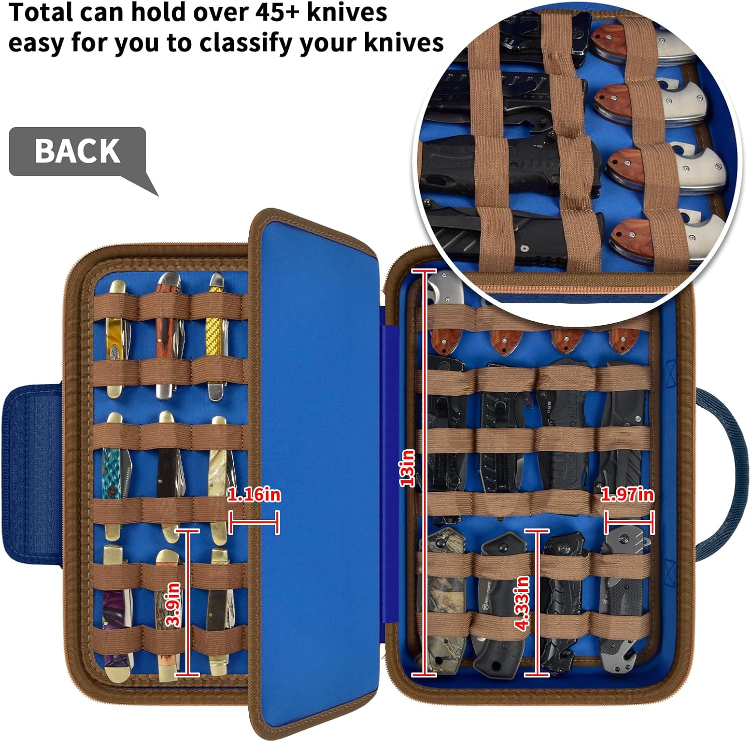 Sturdy Folding Knives Organizer for EDC Camping Survival