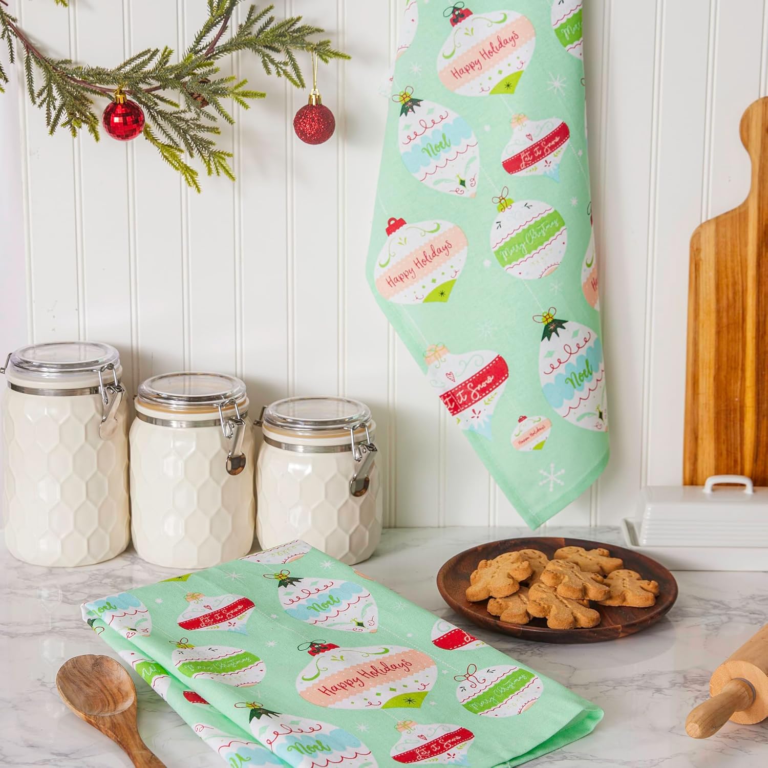 DII Holiday Dish Towels Set - 18x28 Made for Your Kitchen