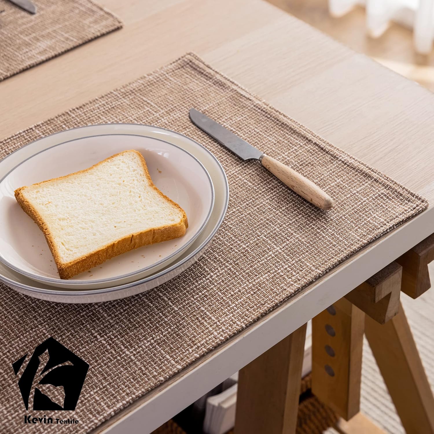 Natural Linen Kitchen Place Mats Heat Resistant