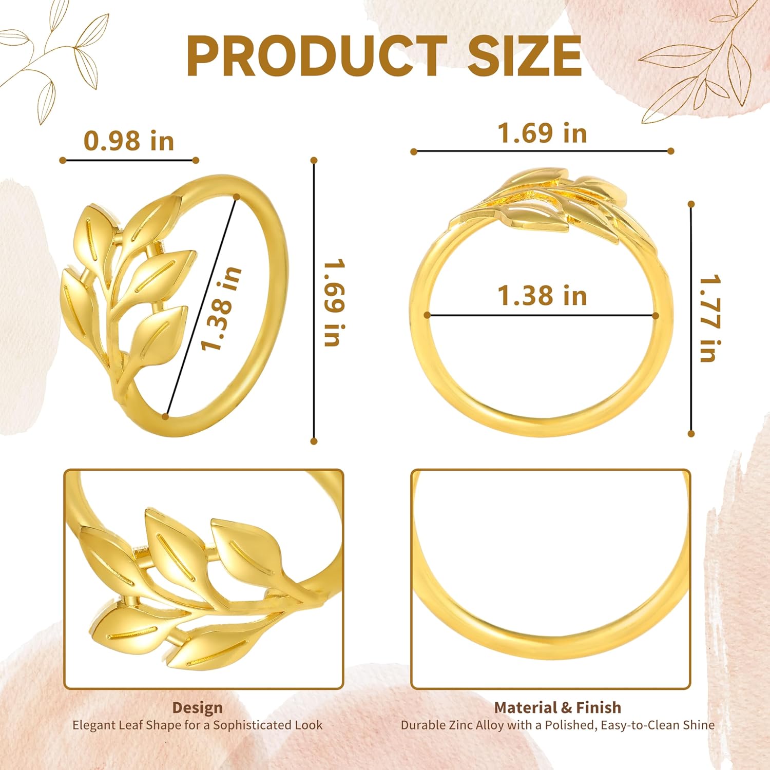 Monkkino Gold Napkin Rings