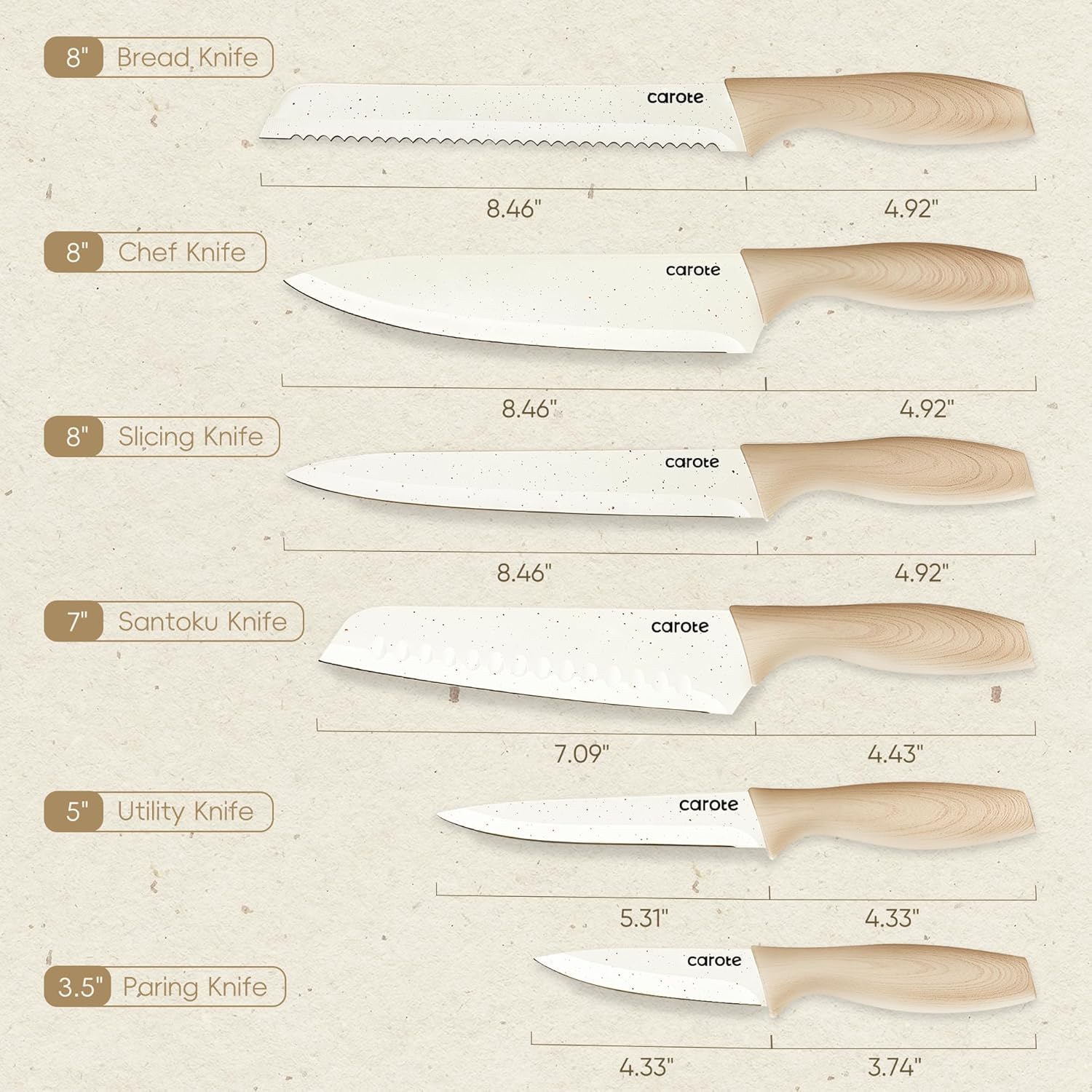 Premium 12-Piece Knife Set by CAROTE