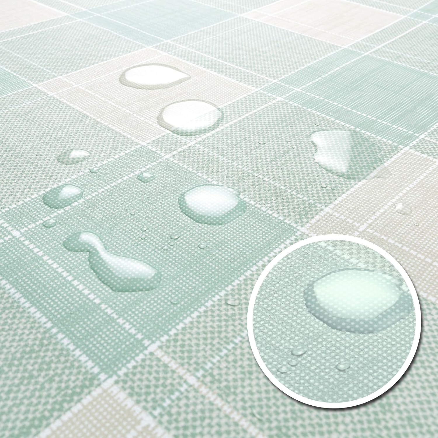 Elegant Green Checkered Tablecloth for Kitchen Dining