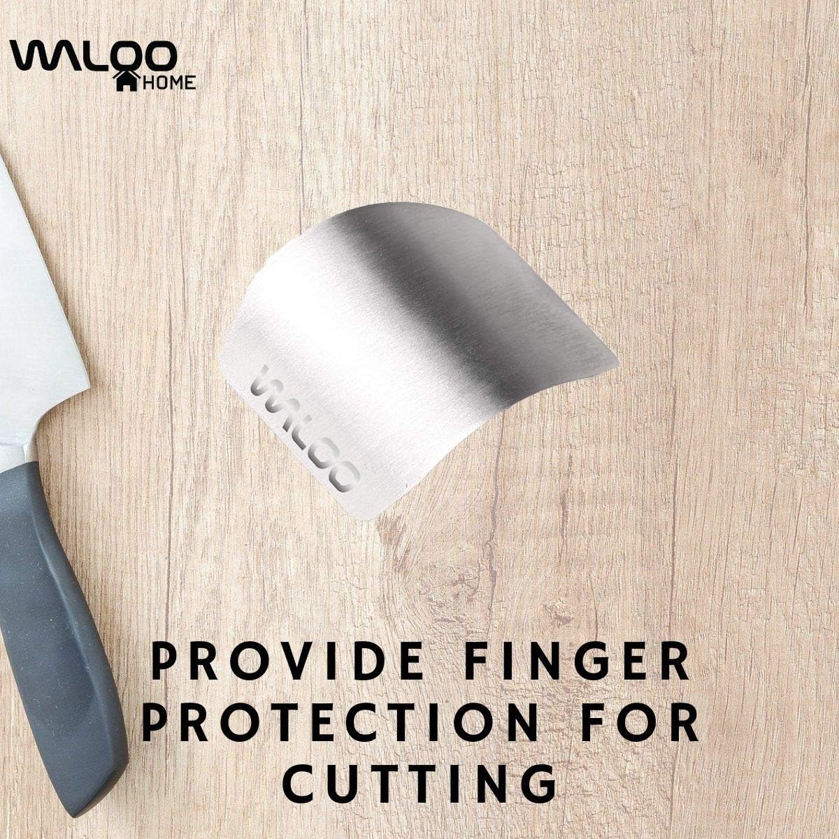 WALOO Stainless Steel Finger Guard 2 Pack Silver 1